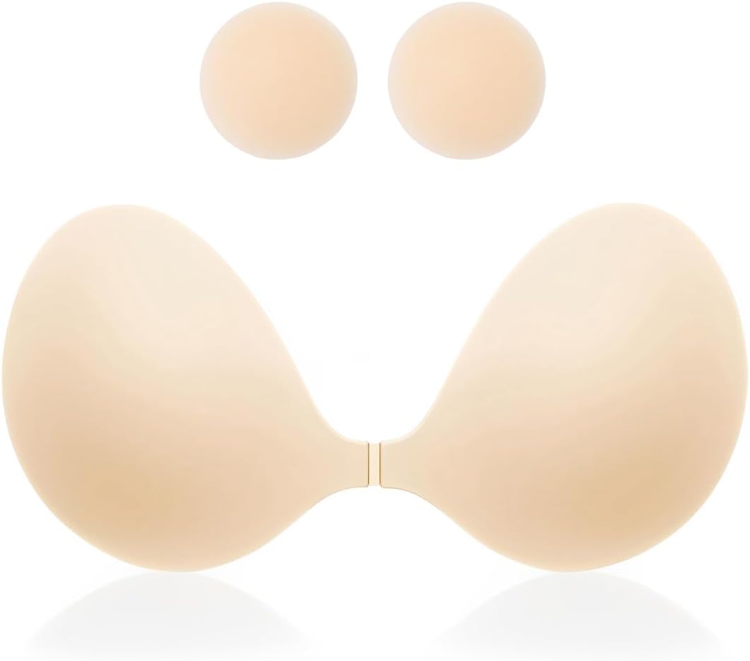Detalle de MITALOO Seamless Adhesive Strapless Bra: Clear, Backless Push-Up Confidence