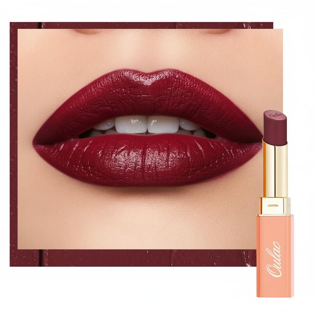 Detalle de Oulac Burgunder Pflegender Lippenstift – rot Matte mit Satin-Finish, pflegend & vegan (SG13)