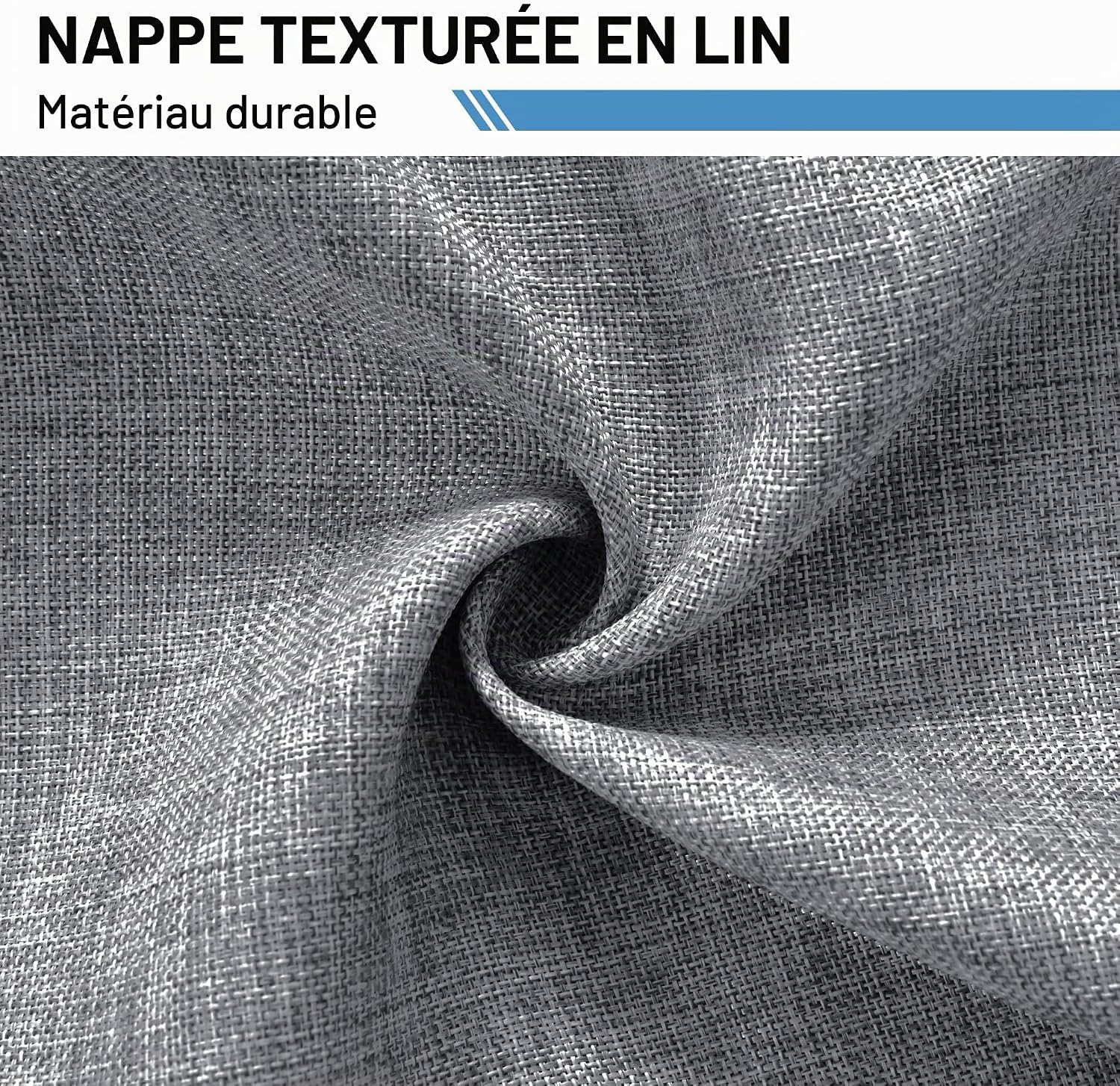 Detalle 1 de DWCN DWEU-MLZB-135200-03 tafelkleed 135 x 200 cm, grijs, linnenlook