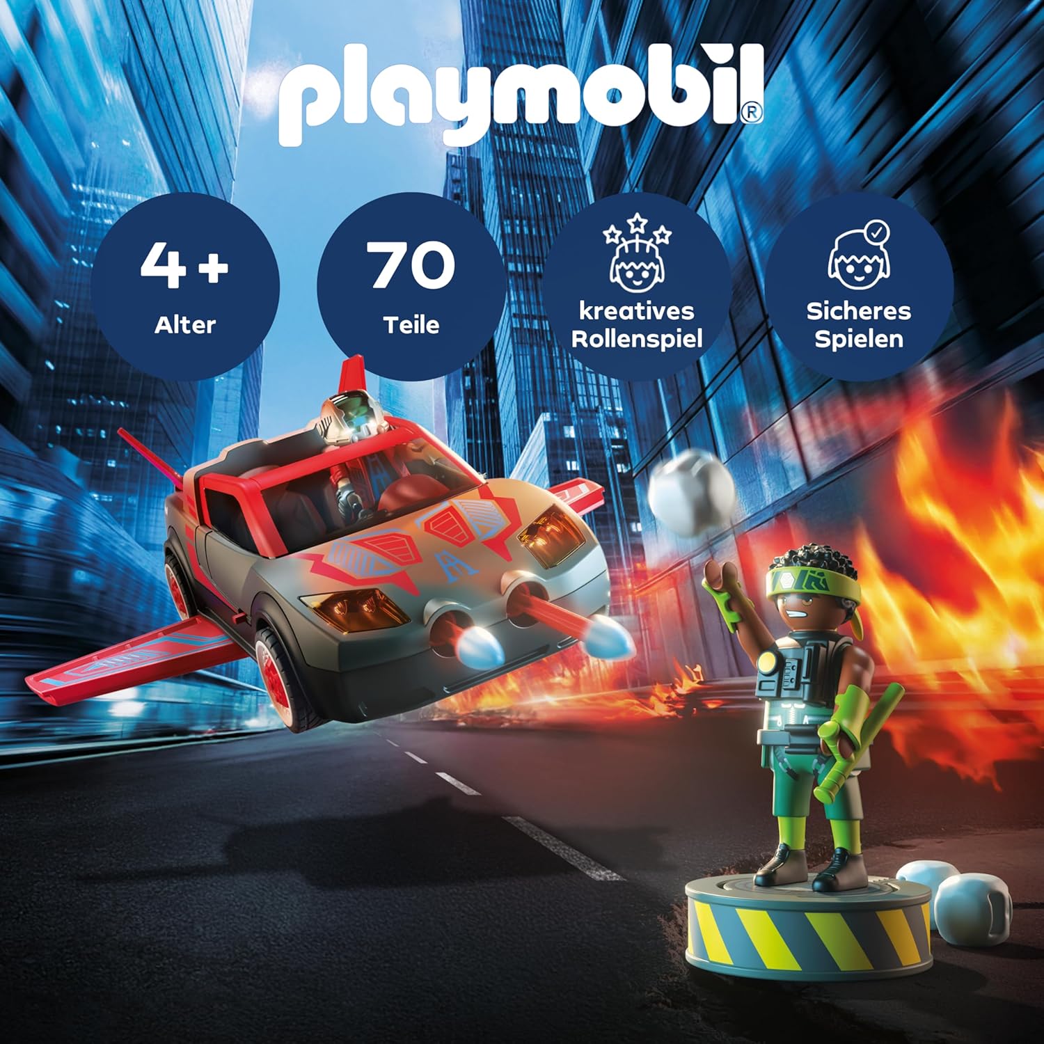 Thumbnail 1 de PLAYMOBIL Heroes 71832 Helden-Multifunktionsfahrzeug mit Schussfunktion (Adam Maxx gegen Revolt) für Kinder ab 4/5 Jahren