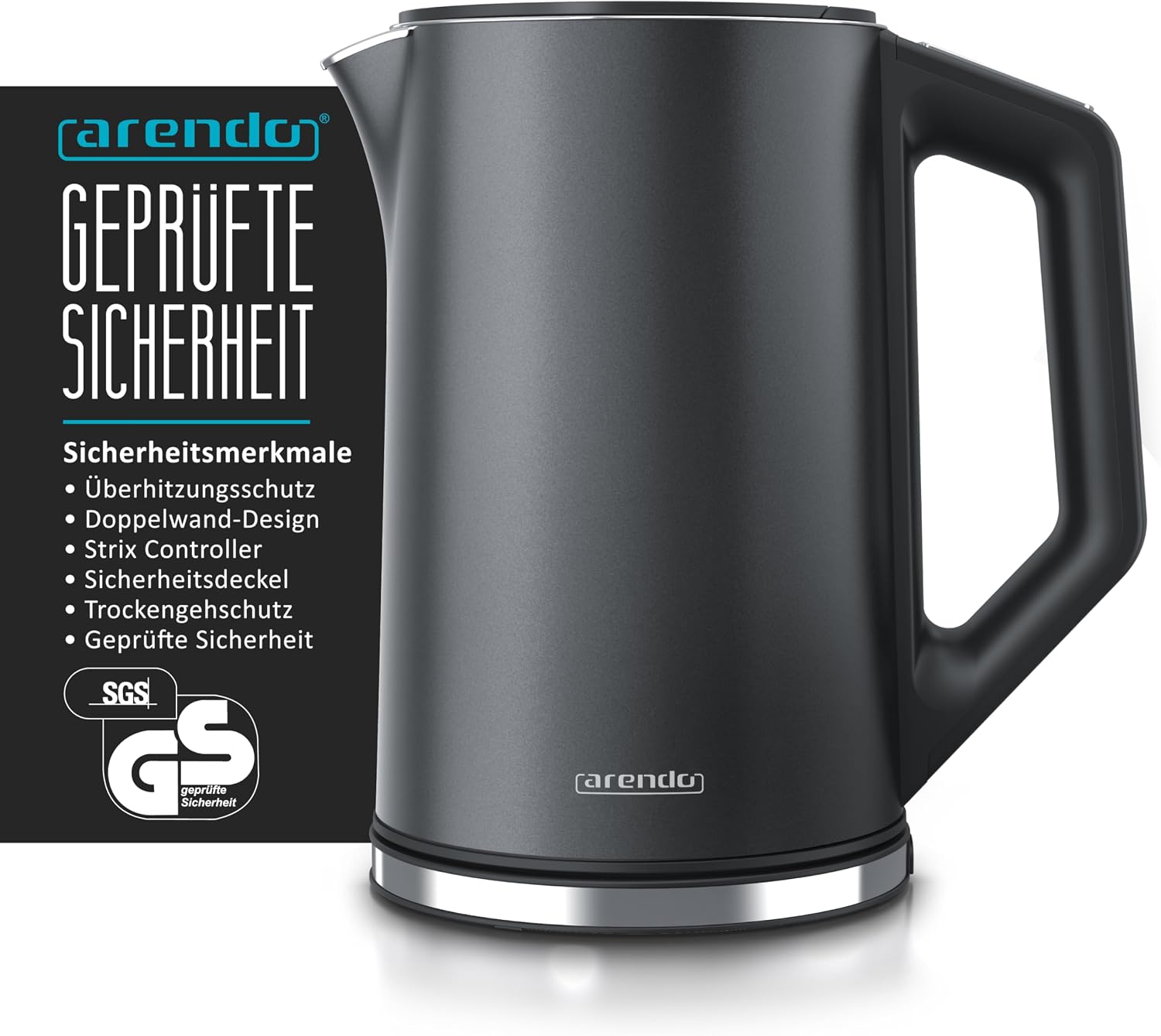Detalle 2 de arendo ELEGANT Wasserkocher 1,5 l mit 40–100 °C
