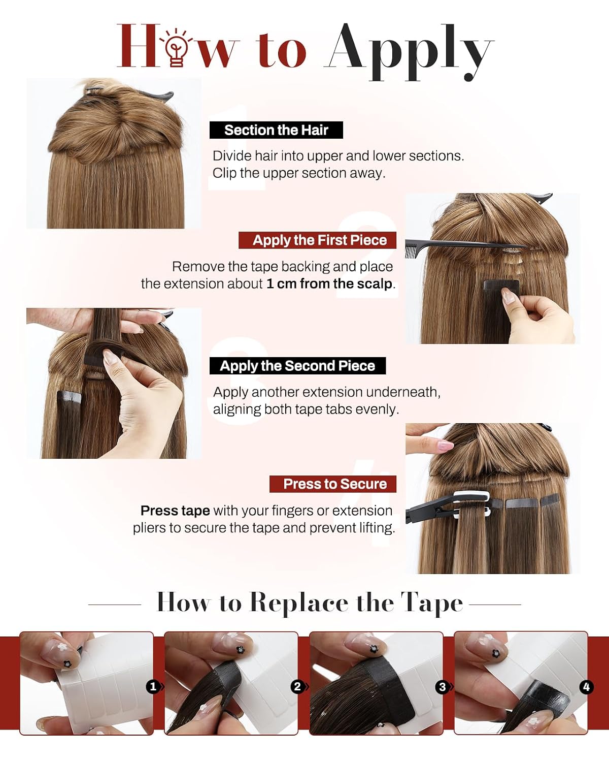 Thumbnail 6 de Moresoo Tape In Human Hair 16 Inch