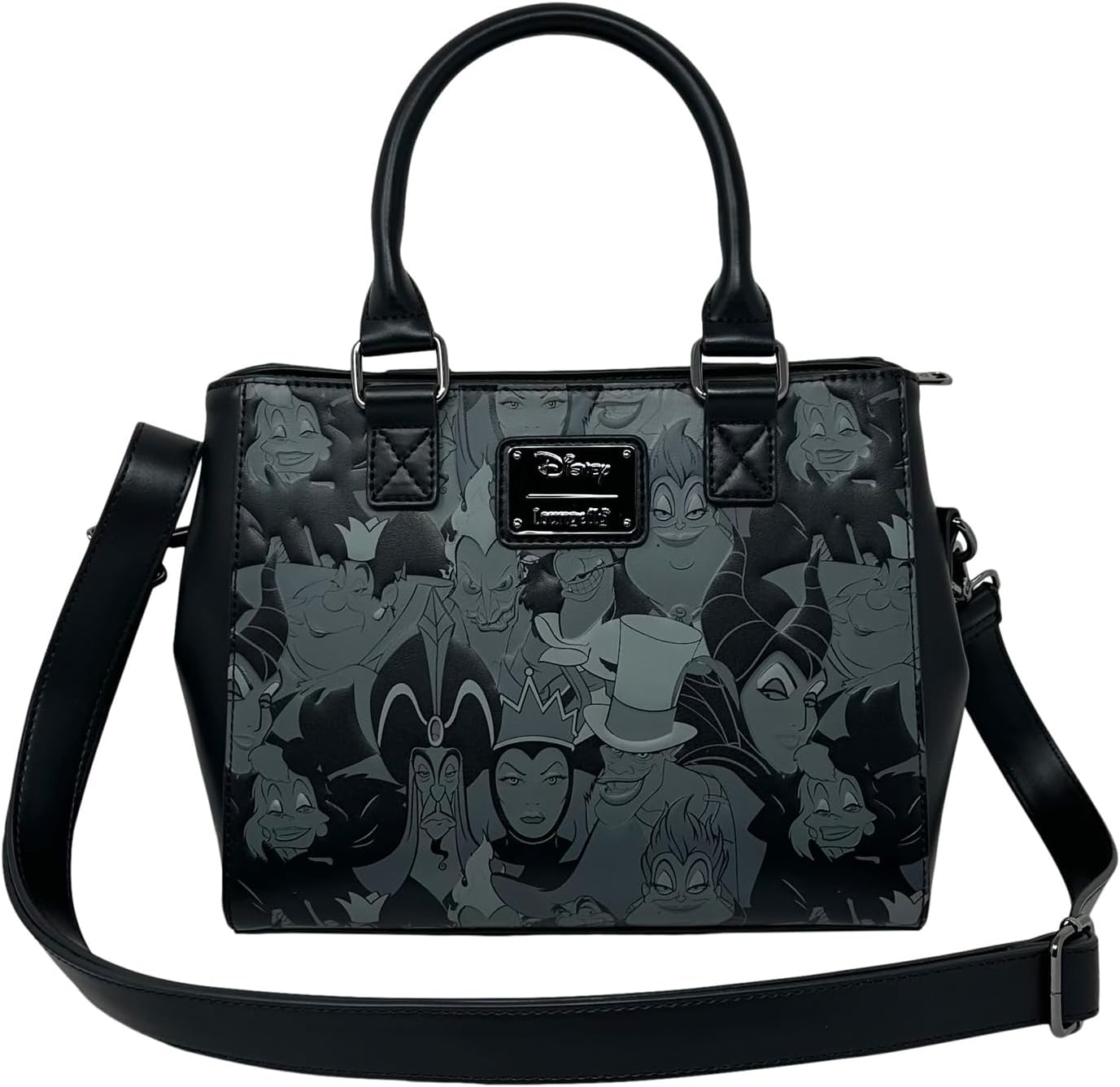 Detalle de Loungefly Disney Villains sac main à bandoulière en cuir synthétique, noir (Medium)