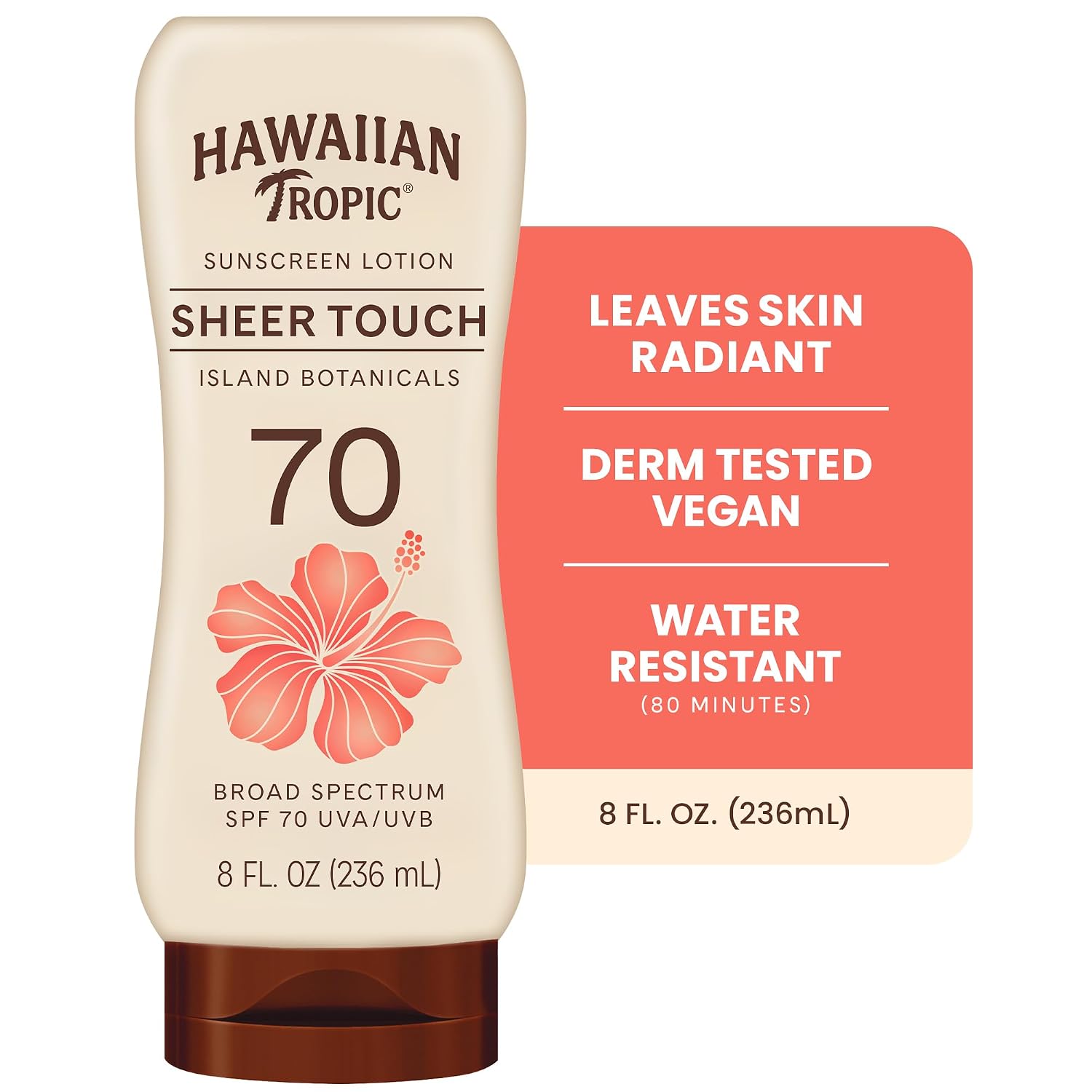 Detalle de Hawaiian Tropic Sheer Touch Lotion Sunscreen SPF 70 (Broad Spectrum) — Oxybenzone-Free, 8 fl oz