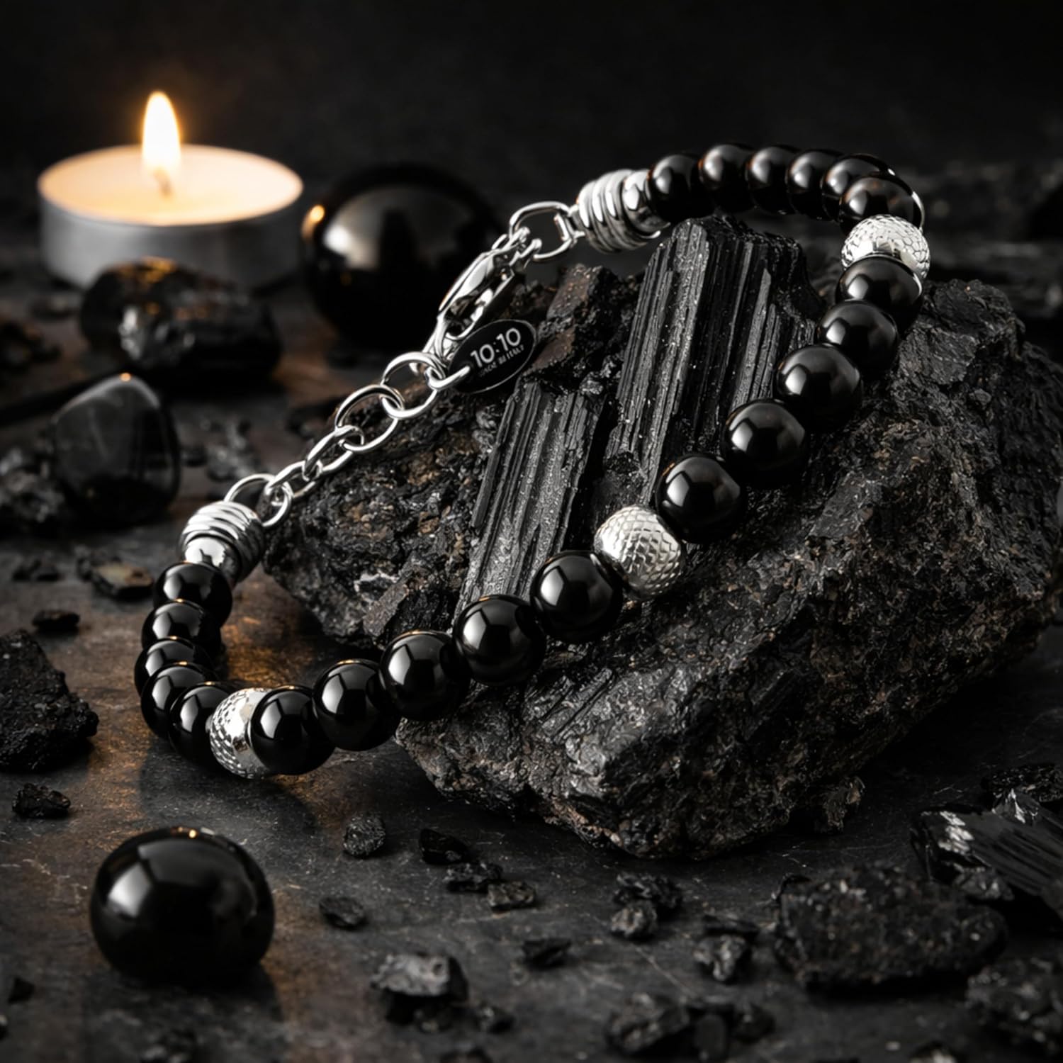 Detalle 2 de 10:10 Bracciale Acciaio Inox Pietra 6 mm