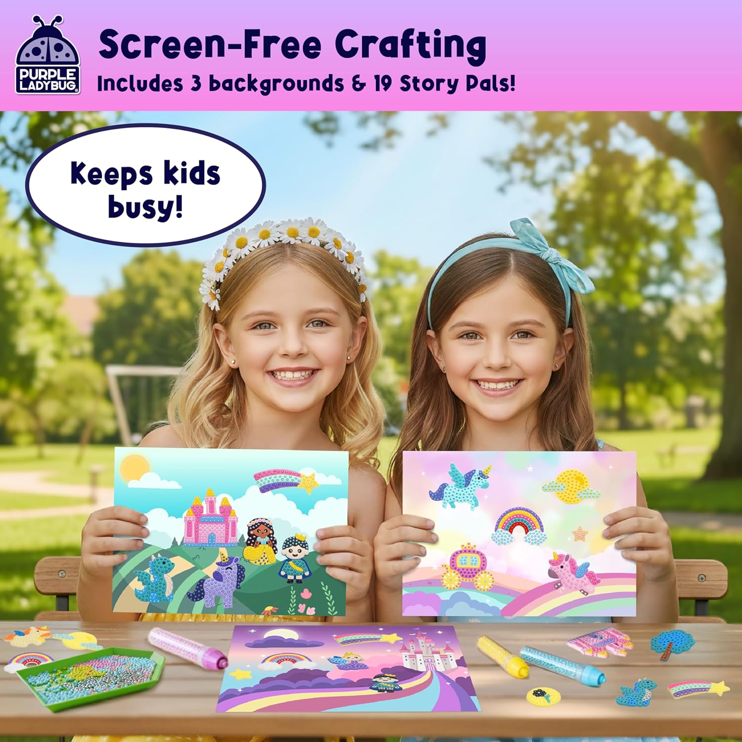 Detalle de My BeadStories Princess Unicorn Bead Mosaic Art Kit for Kids (Ages 4–10)