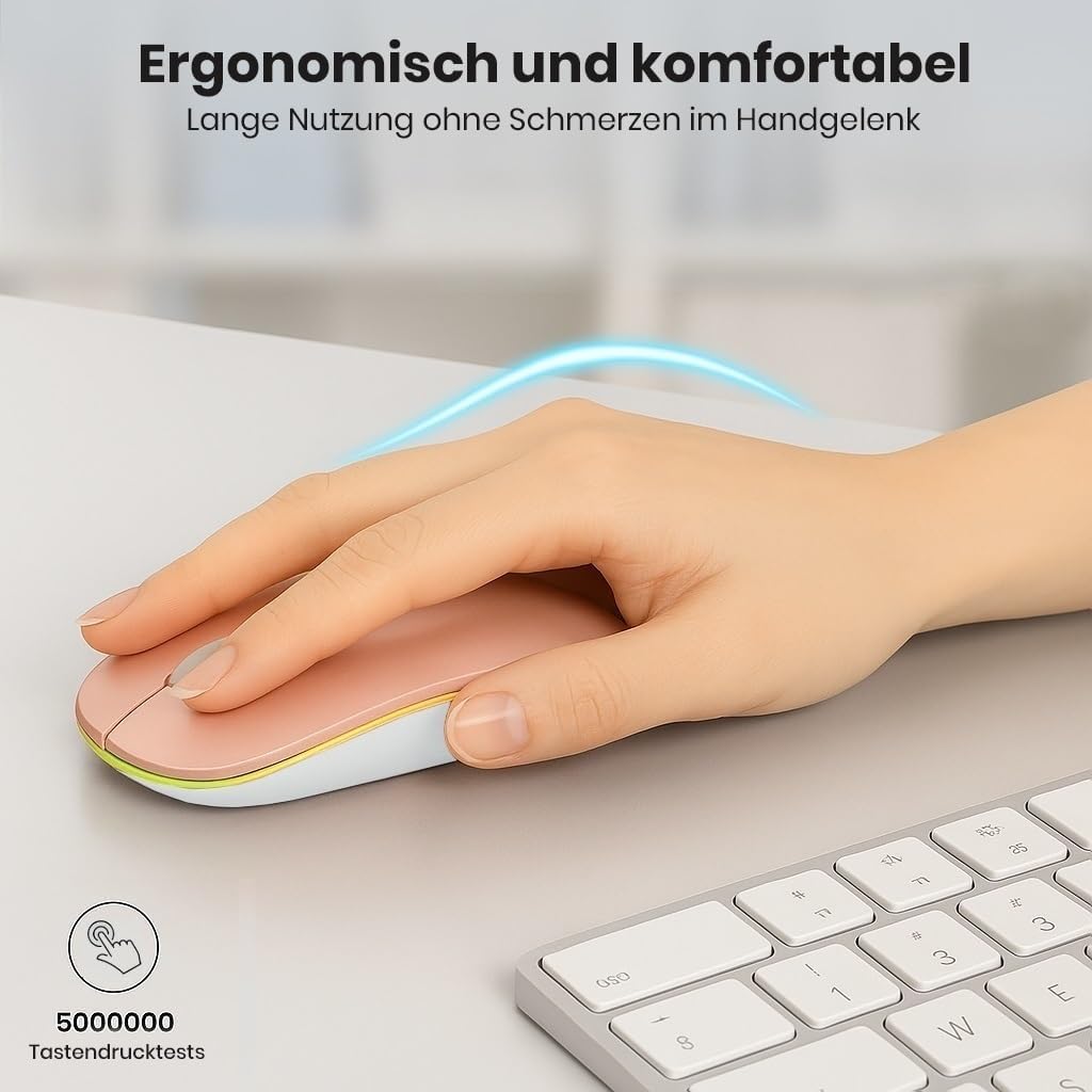 Thumbnail 4 de GLOBAL TECH Kabellose Bluetooth Maus Rosa
