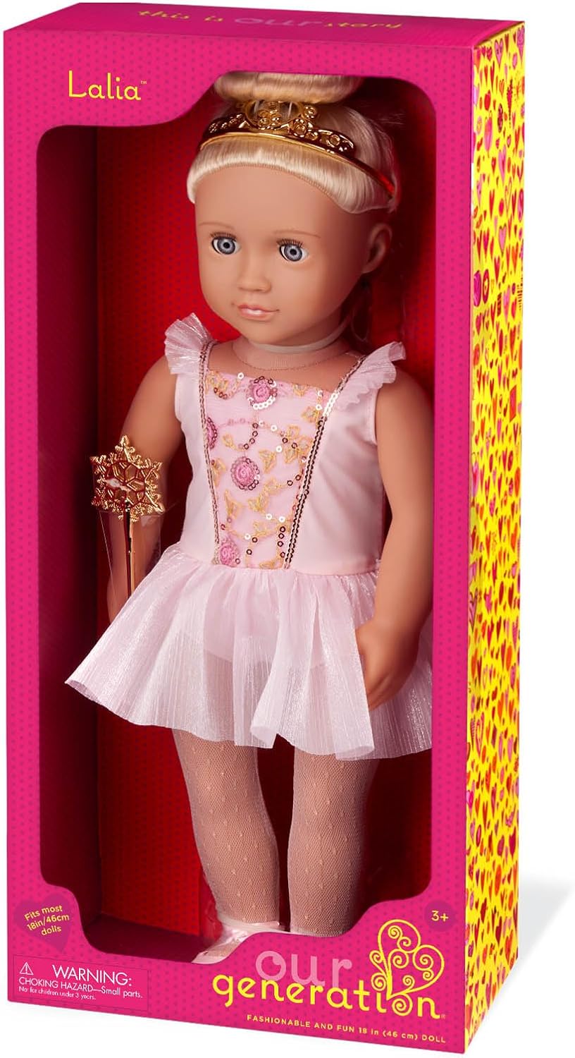 Thumbnail 5 de Our Generation - Lalia, Poupée Sugar Plum Fairy 46 cm – Yeux bleus et longs cheveux blonds, robe de ballet rose