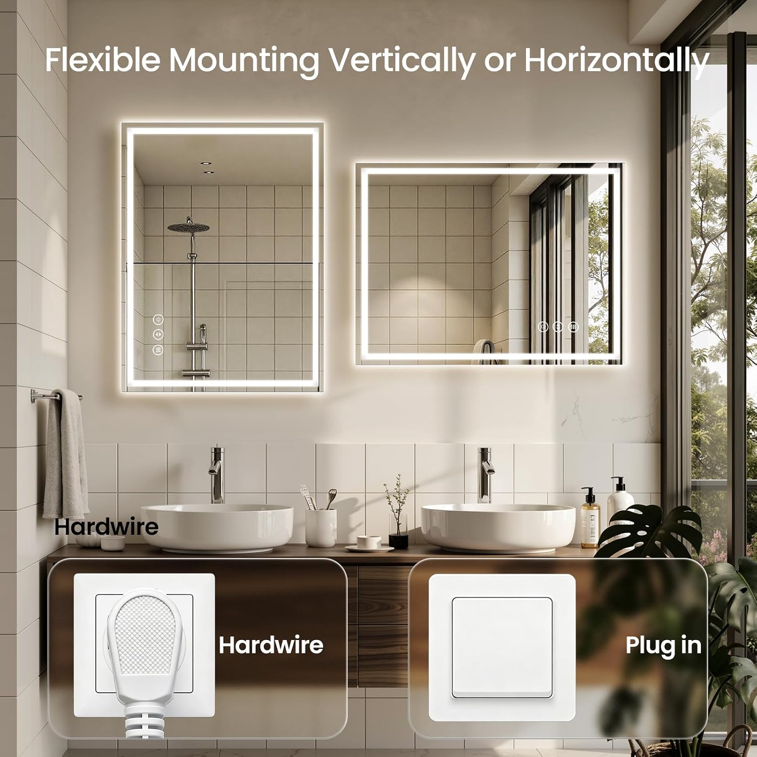 Thumbnail 6 de Rpoesx 16 x 48 in. LED Bathroom Mirror, 3-Colour, Dimmable, Anti-Fog