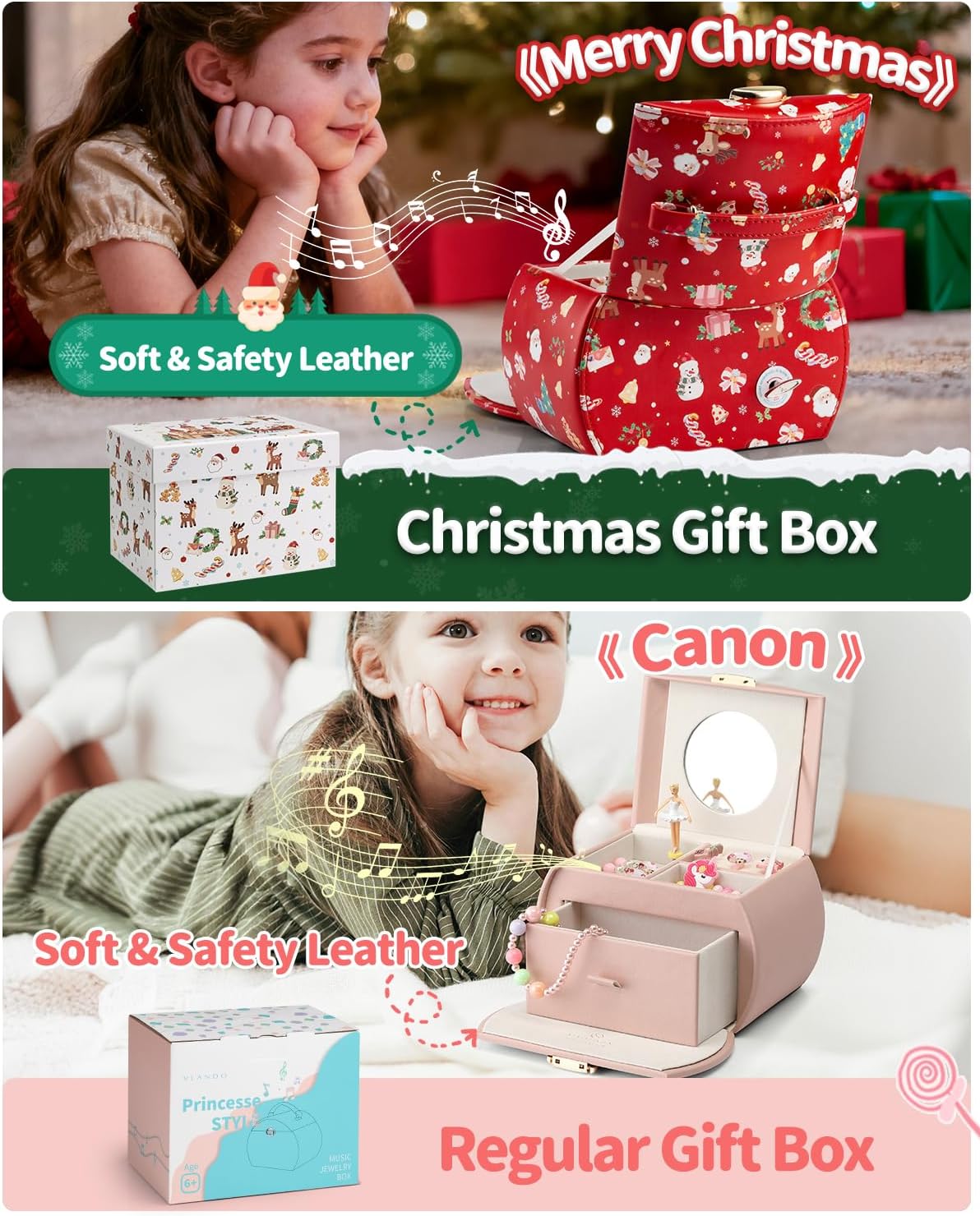 Thumbnail 5 de VLANDO Kids Musical Jewelry Box for Girls with Drawer