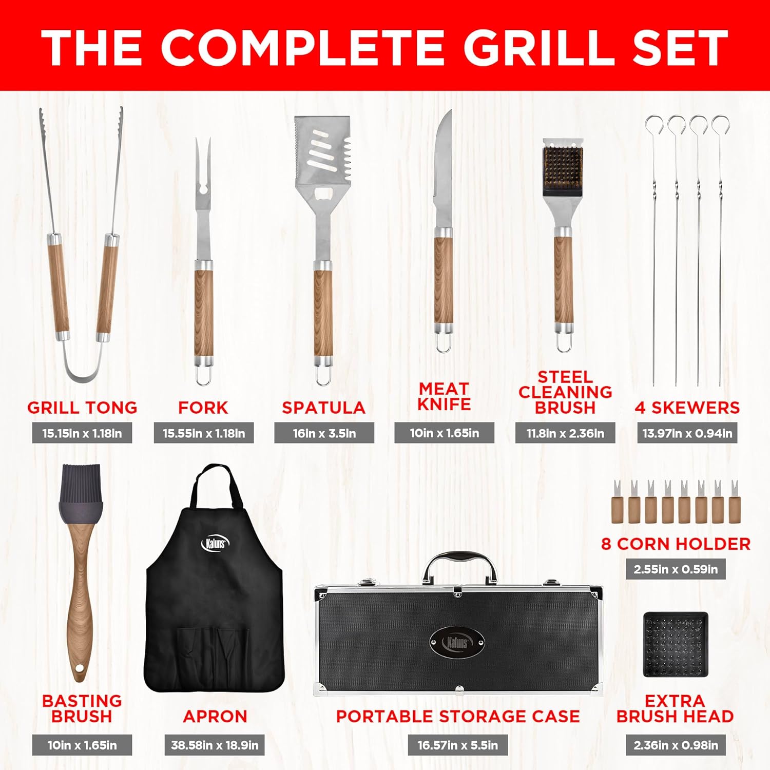 Thumbnail 2 de Kaluns 21-piece Grill Tool Set for Dad