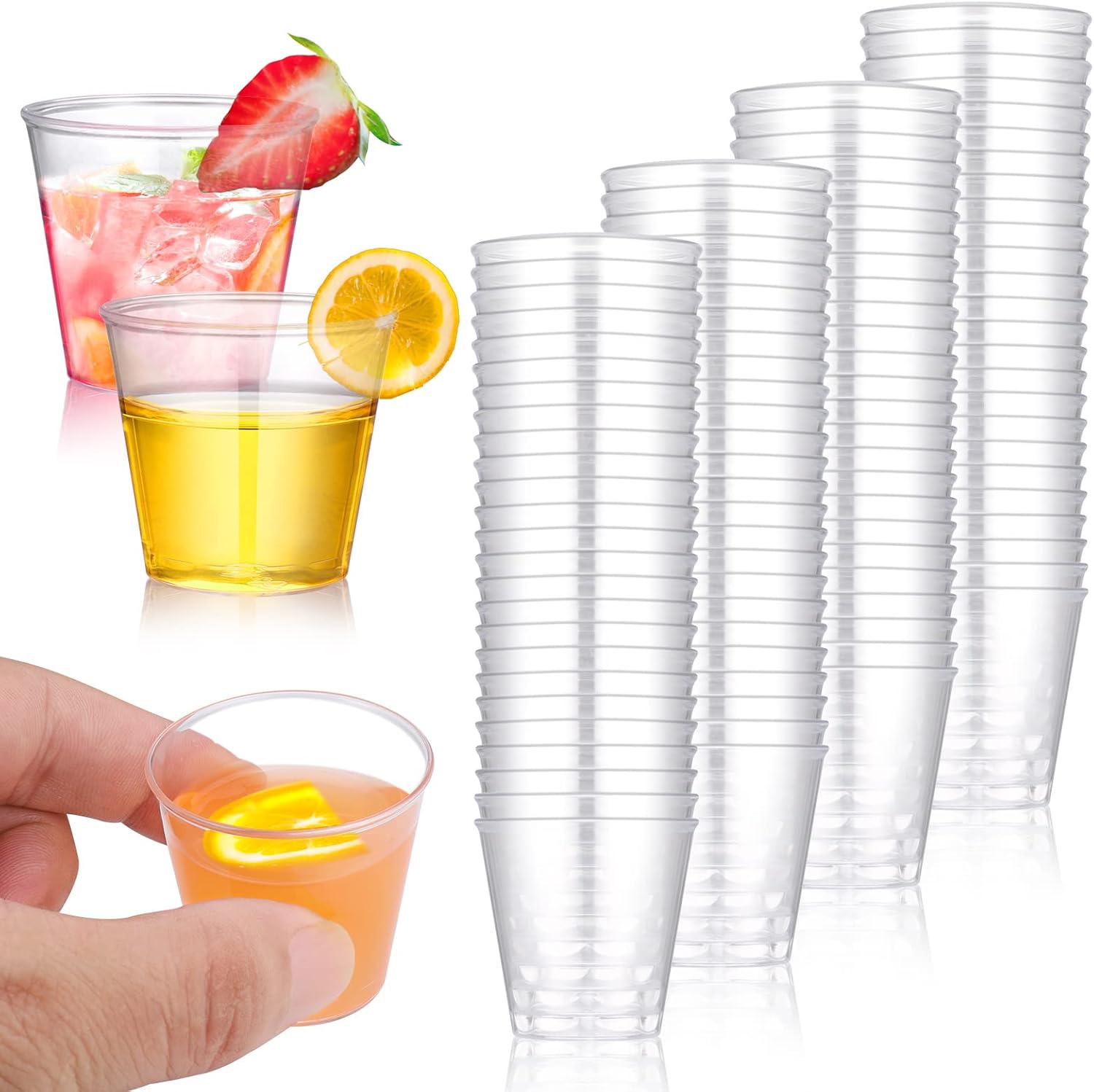 Detalle de Hejo HK019-100 shotglas i transparent plast, 30 ml, 100-pack