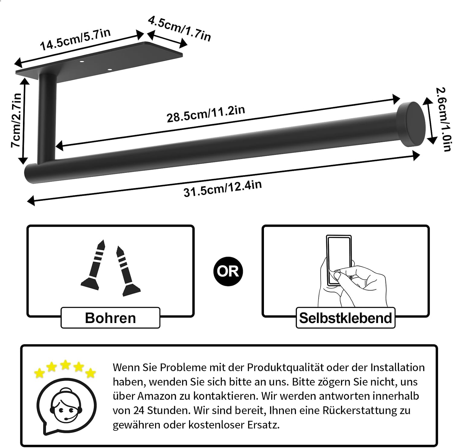 Thumbnail 2 de niffgaff Küchenrollenhalter aus SUS304 28,5 cm