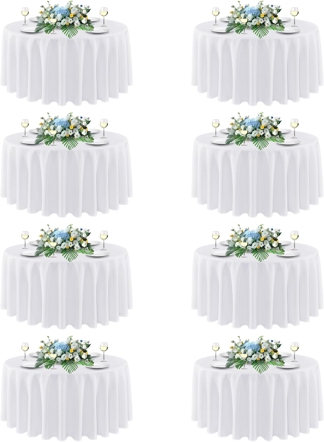 Detalle de sancua 90 Inch Round Tablecloth White 8-Pack