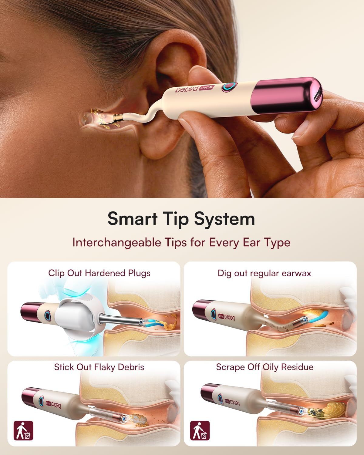 Detalle 2 de Bebird EarSight Ultra X 4K HD Ear Wax Removal Tool Camera