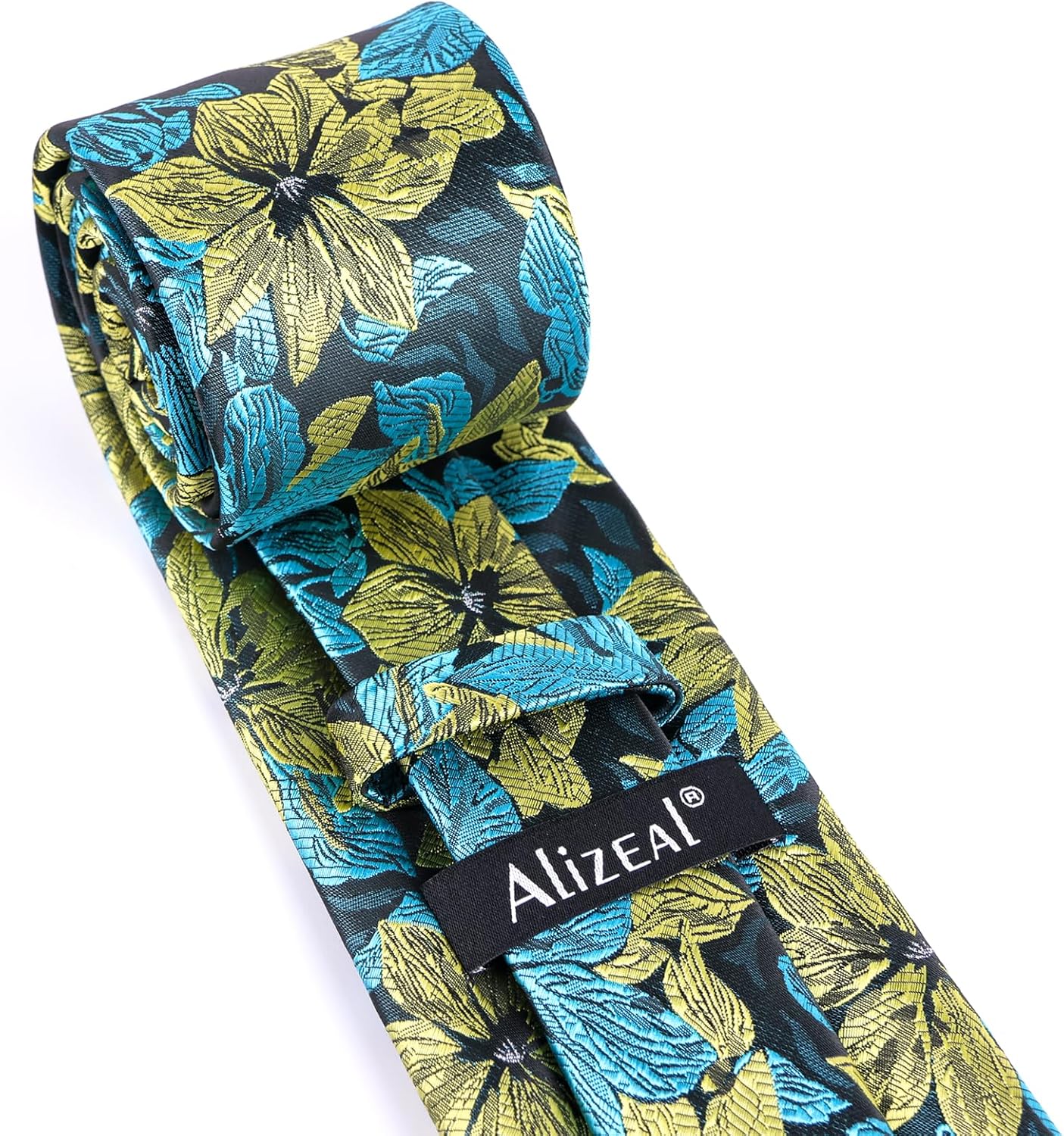 Thumbnail 1 de Alizeal Floral Silk-Feel Tie and Hanky Set for Weddings