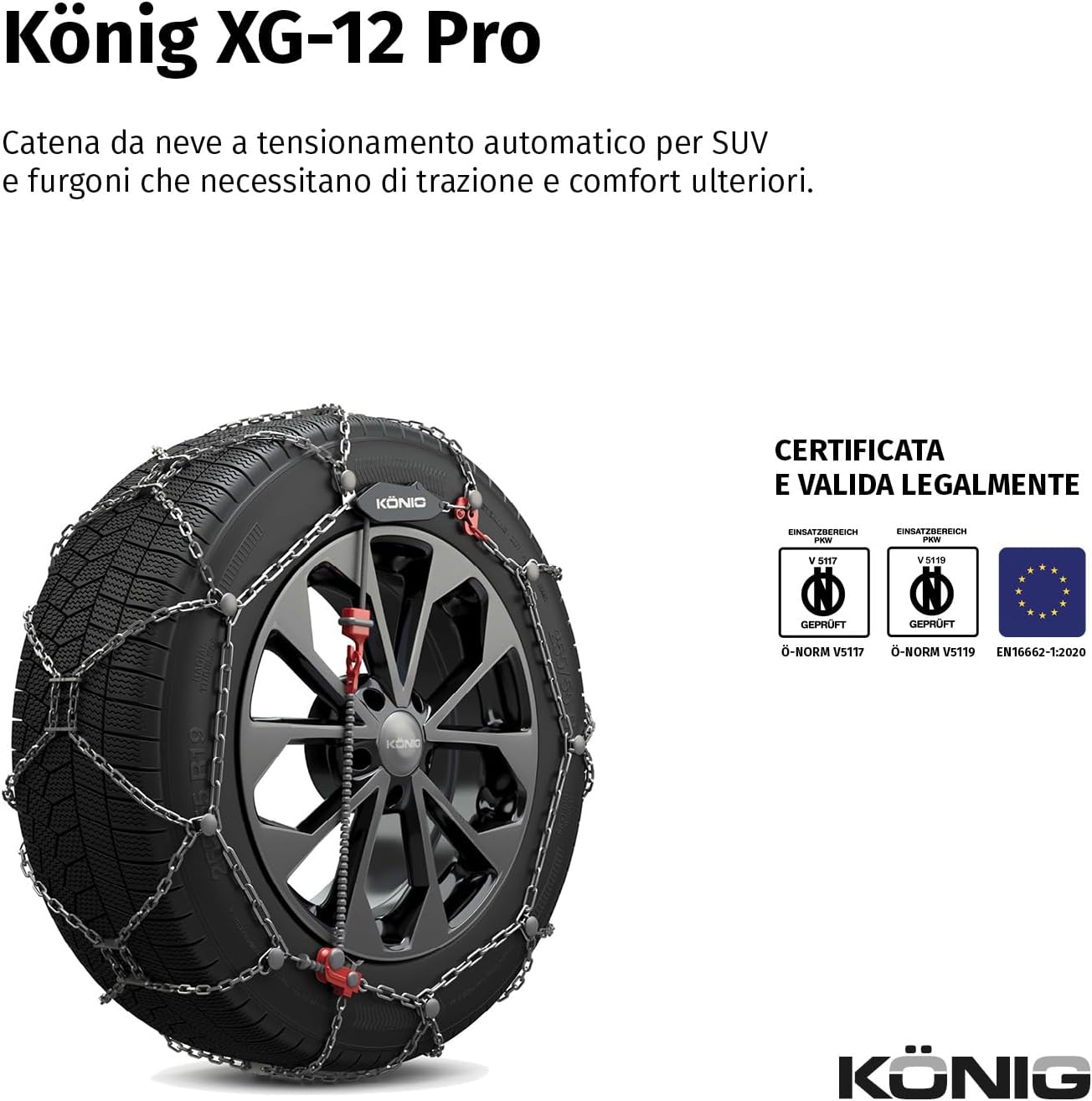 Detalle 2 de KÖNIG XG-12 PRO 252 catene da neve