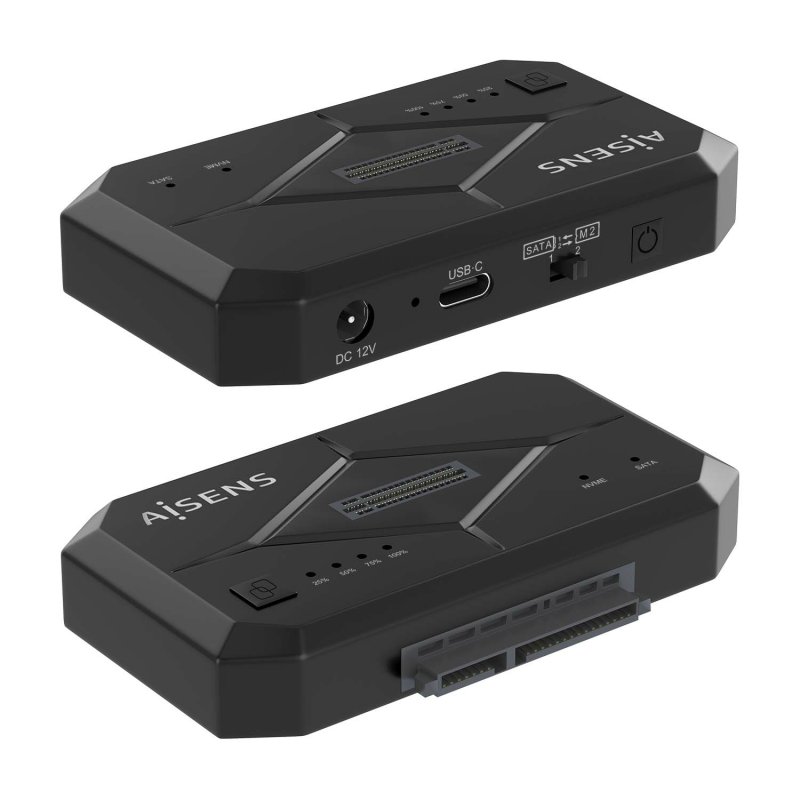 Detalle de AISENS SDDO-120C Estación docking SATA y NVMe 2 TB