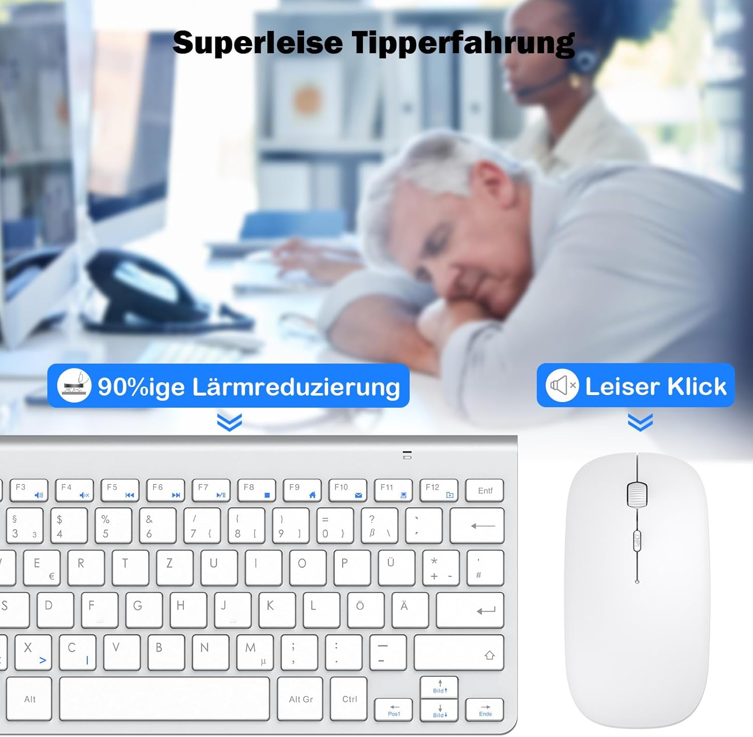 Thumbnail 3 de PINKCAT Mini Tastatur & Maus Set – Kabellos, 2.4 GHz, Slim Design, Deutsch QWERTZ
