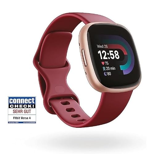 Thumbnail 1 de Fitbit Versa 4 Smartwatch mit Google Health Premium – 3 Monate Coaching, 6 Tage Akku, Raspberry Red / Kupferrosé