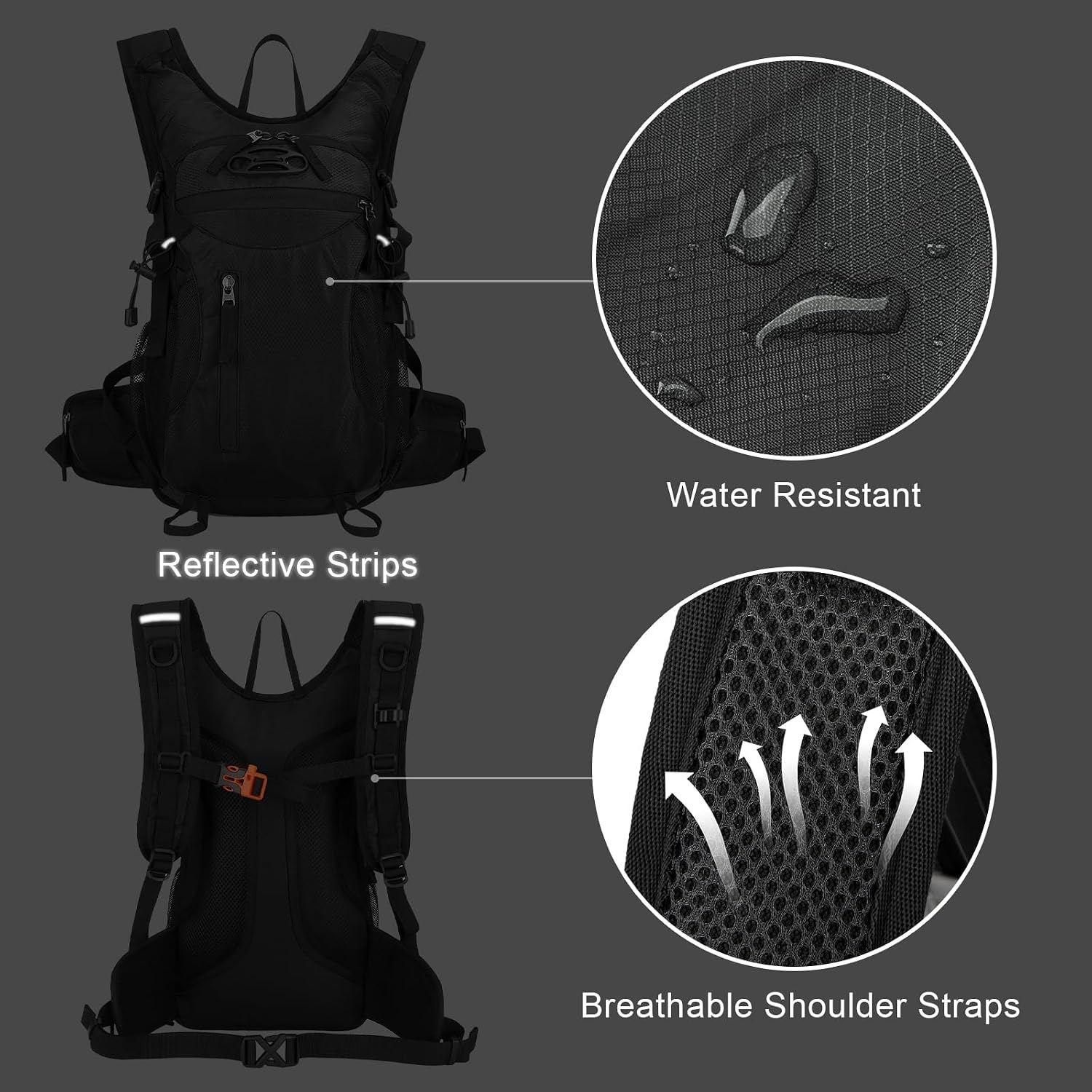 Detalle de Outplea 15L Leicht Fahrradrucksack – Vielseitiger 15-Liter-Rucksack für Damen und Herren