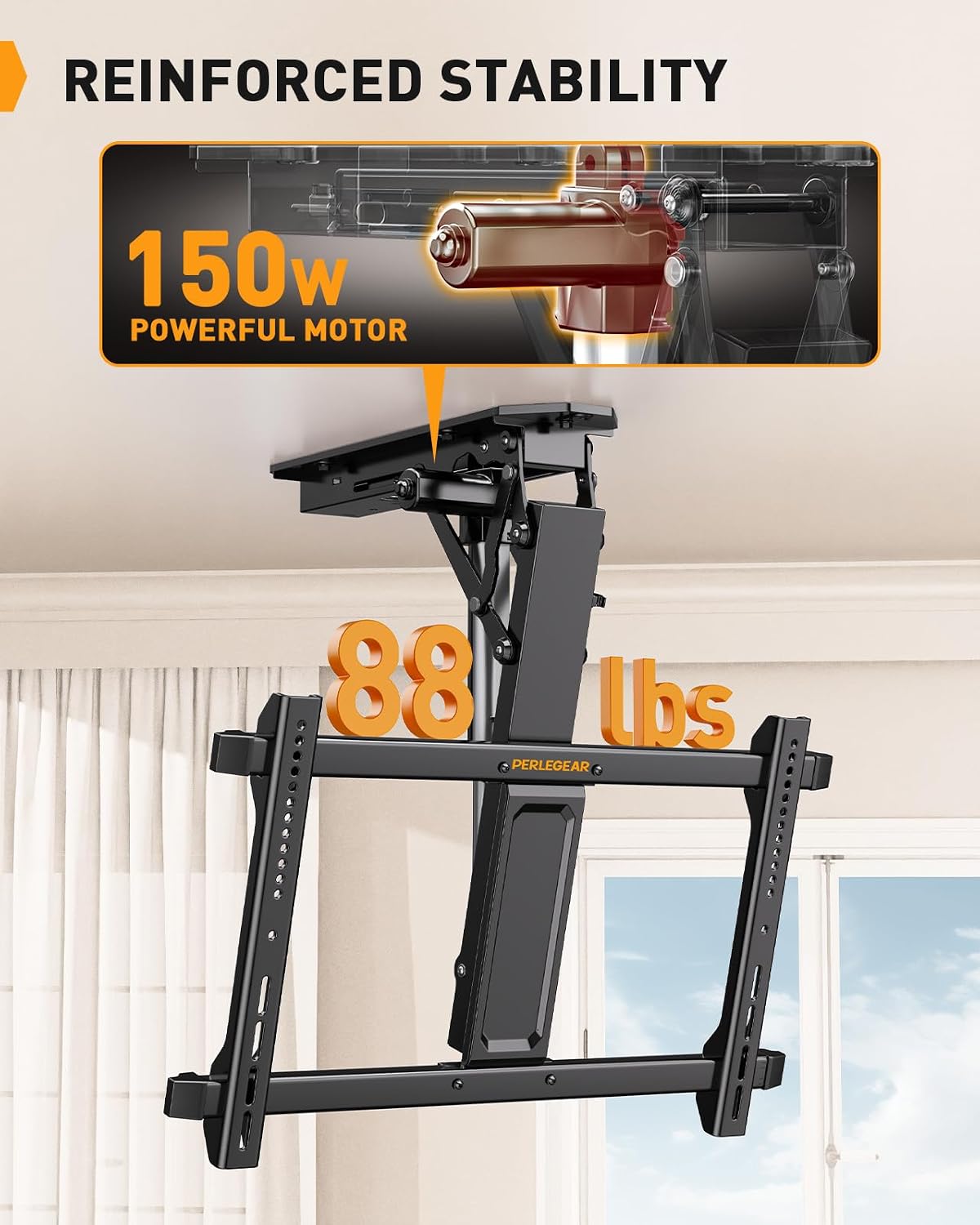 Thumbnail 3 de Perlegear Electric Ceiling TV Mount 70"