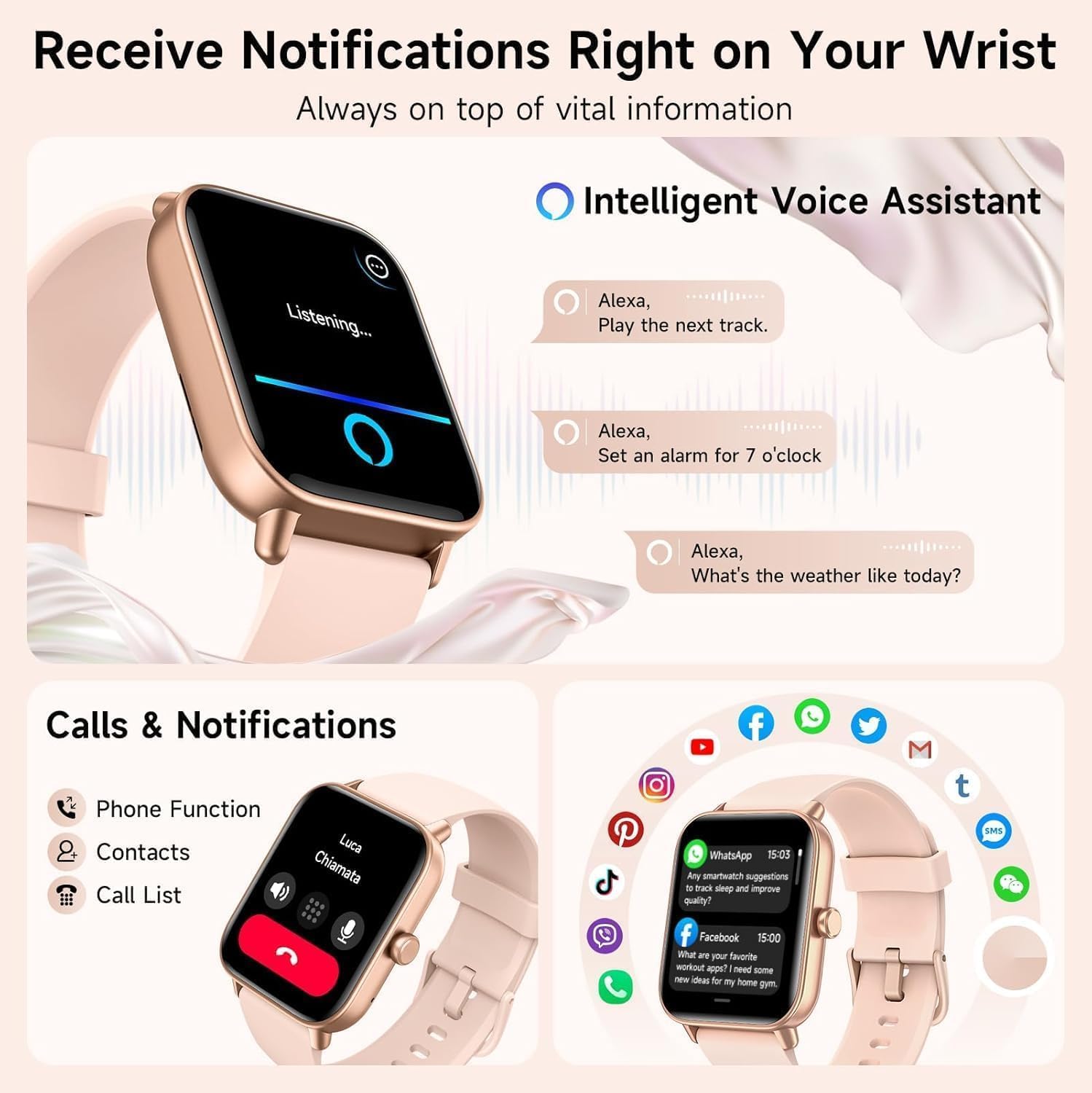 Thumbnail 6 de Gydom Smart Watch for Men and Women, 1.8" HD Touch Screen with Alexa Built-in