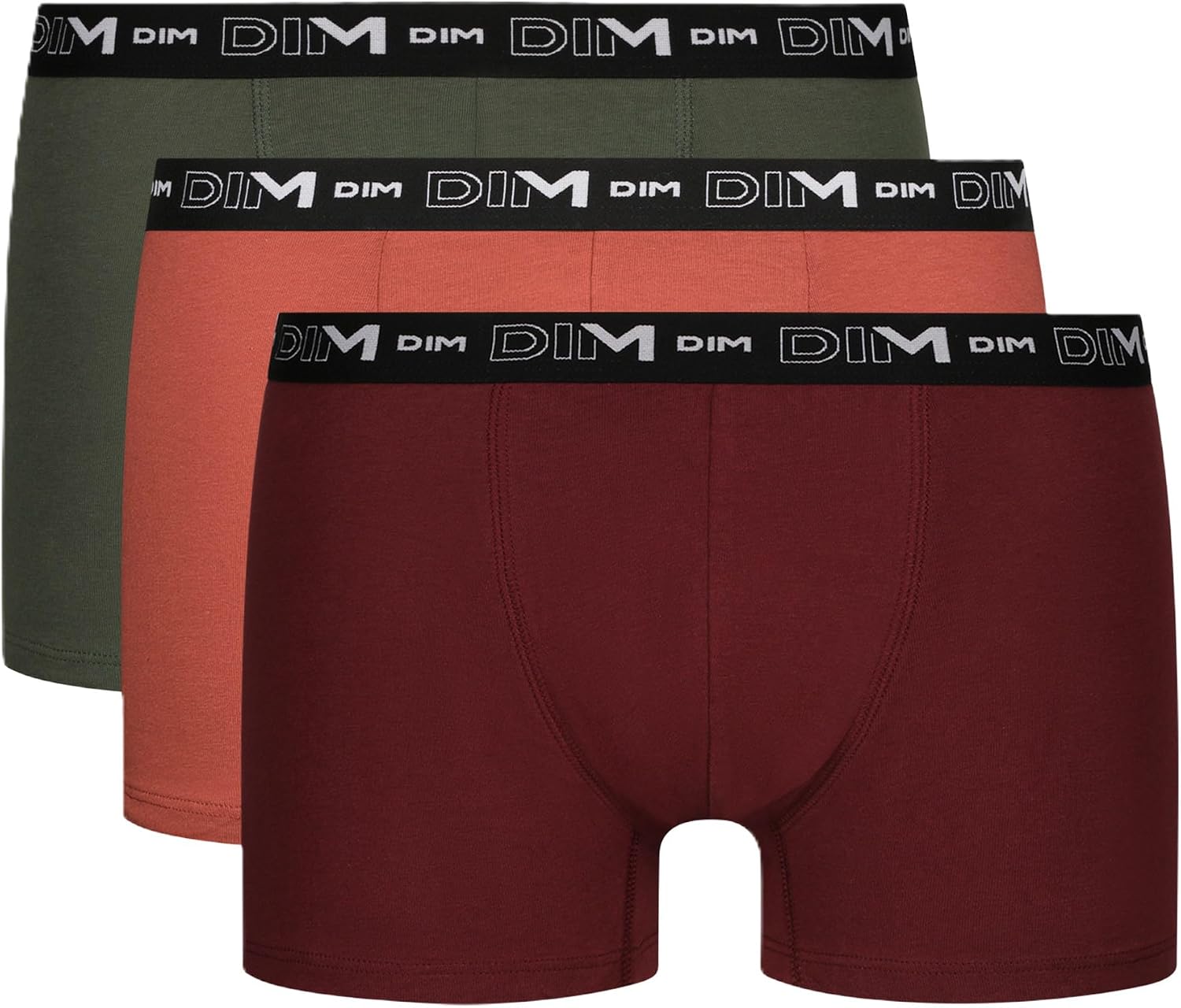 Detalle de DIM Lot de 3 Boxers Homme en Coton Stretch Respirant – Maintien Optimal sans Étiquette