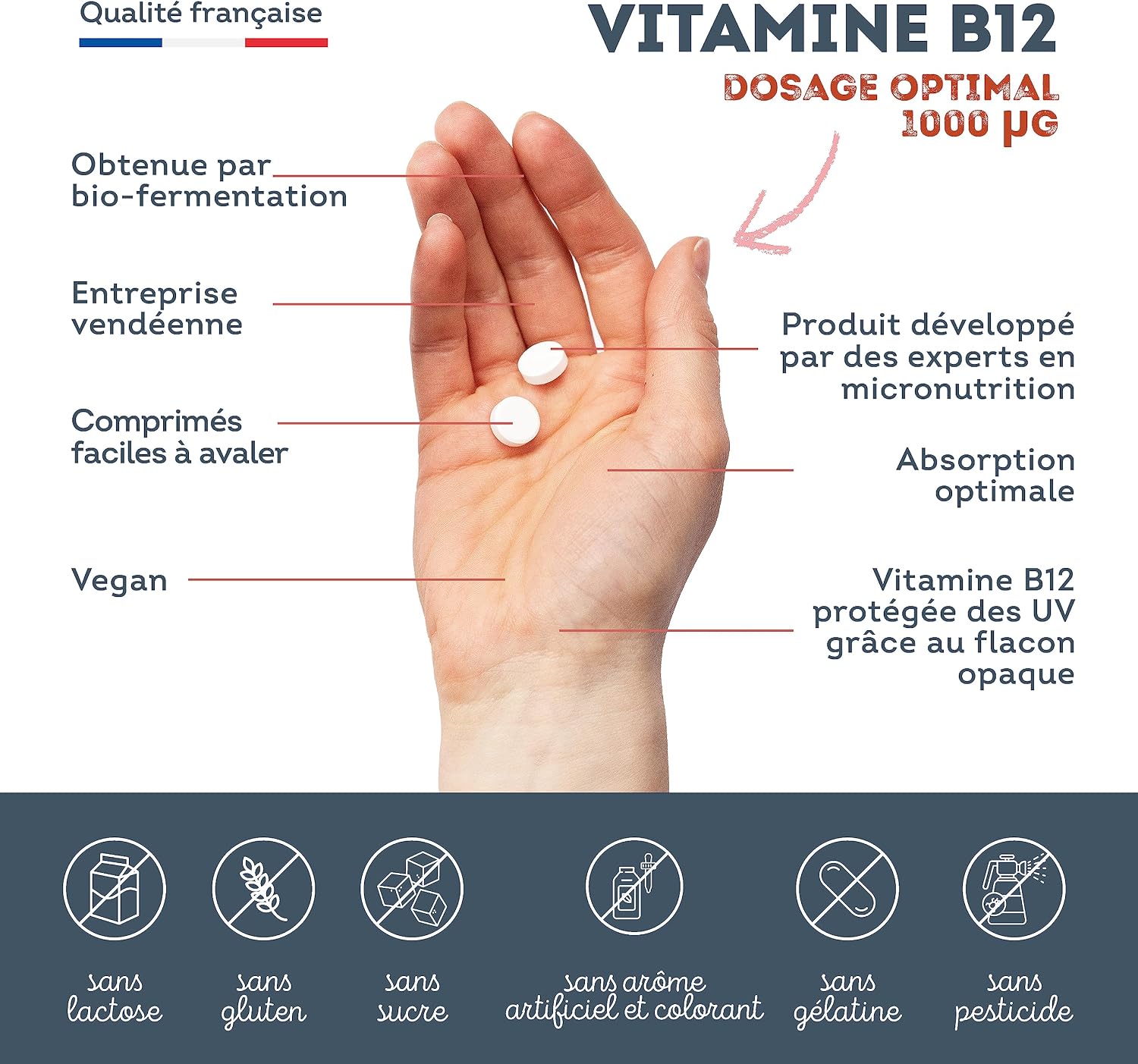 Detalle 1 de Vitavea Vitamine B12 1 000 µg méthylcobalamine vegan 💊