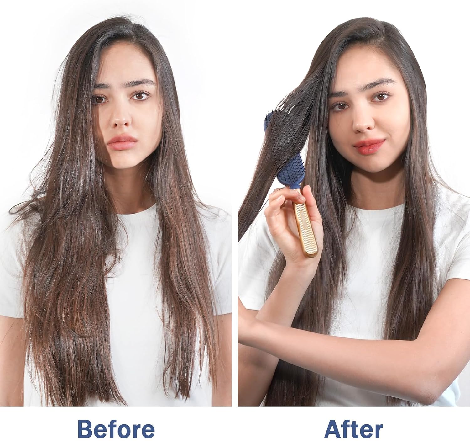 Thumbnail 6 de SHINLEA Detangler Slimy Hair Brush, Nylon Bristles, Navy and Gold