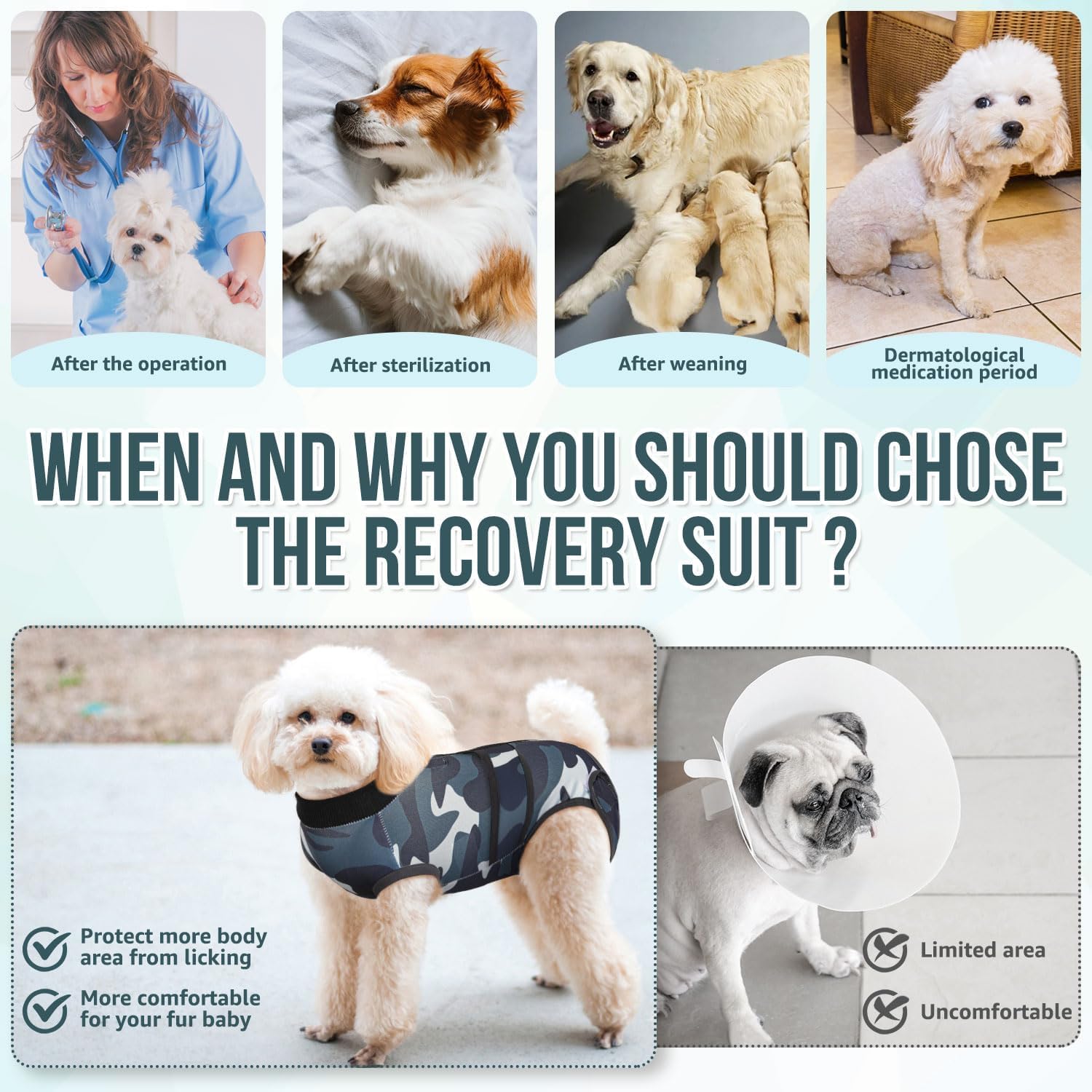 Detalle de Dog Surgery Recovery Suit 4XL with zipper