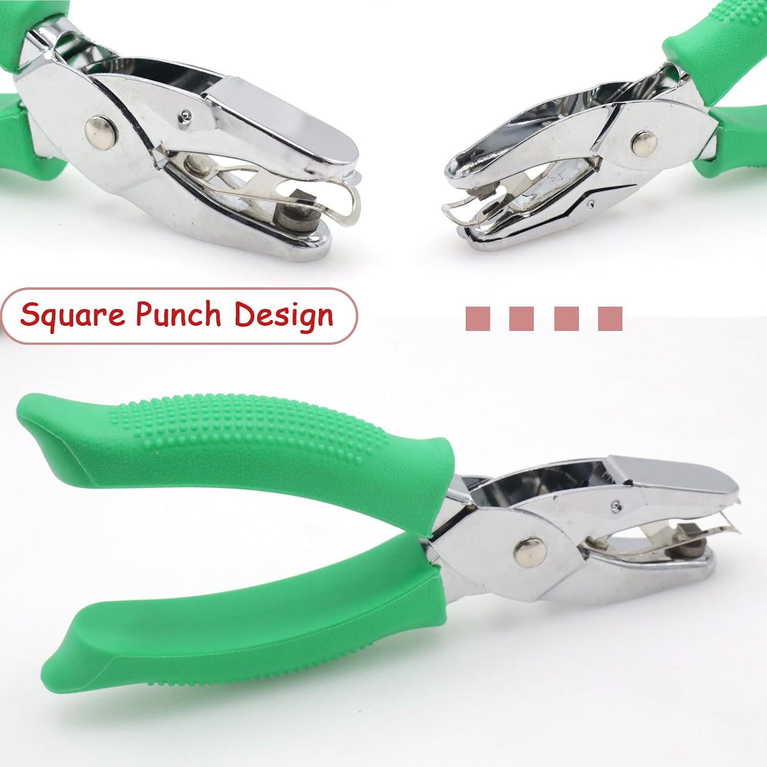 Detalle de Joyangy 正方形穴パンチ 4.5mm、金属製・くず受け付きの携帯型ペーパーパンチャー