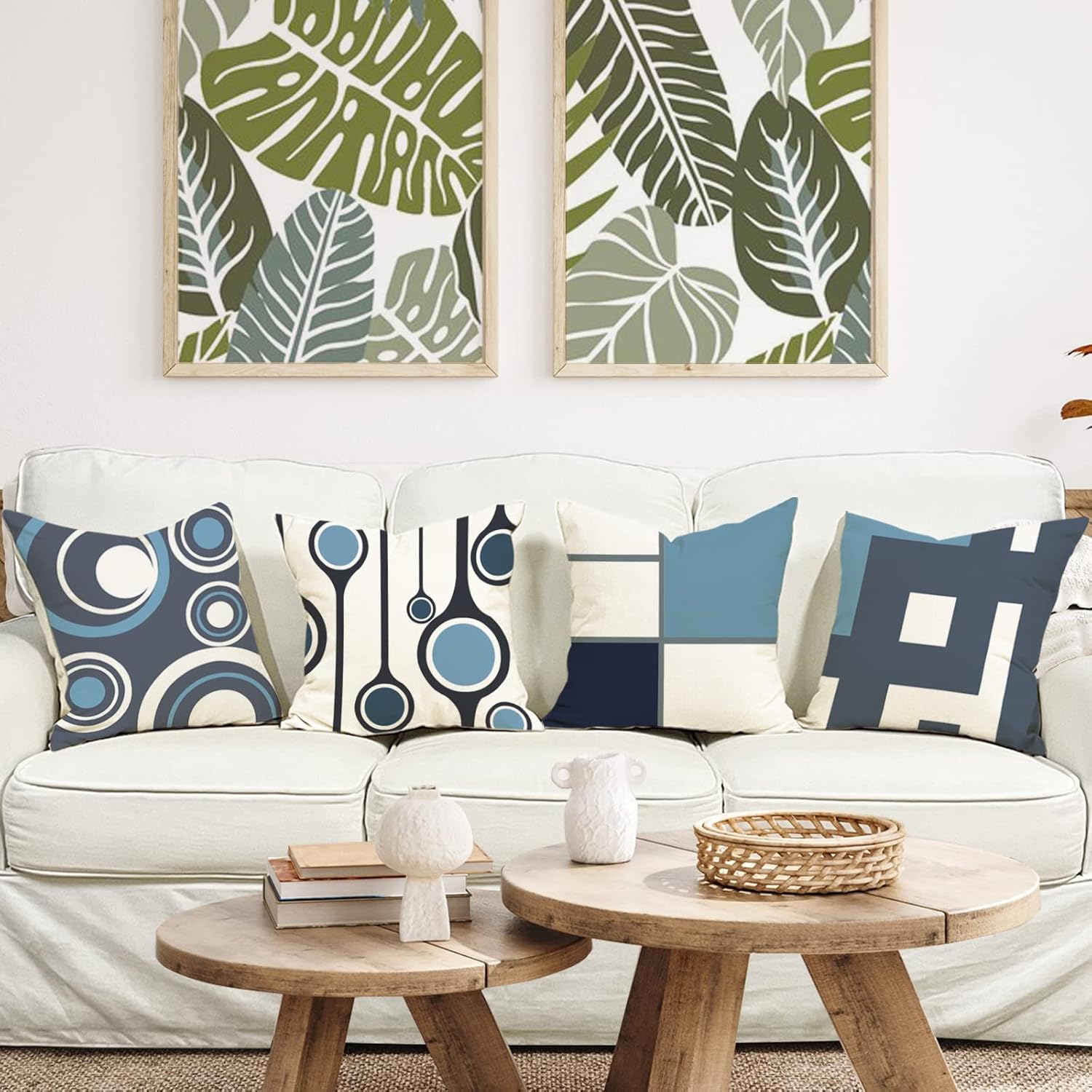 Thumbnail 1 de ZWJD Lot de 4 housses de coussins 40 x 40 motif géométrique