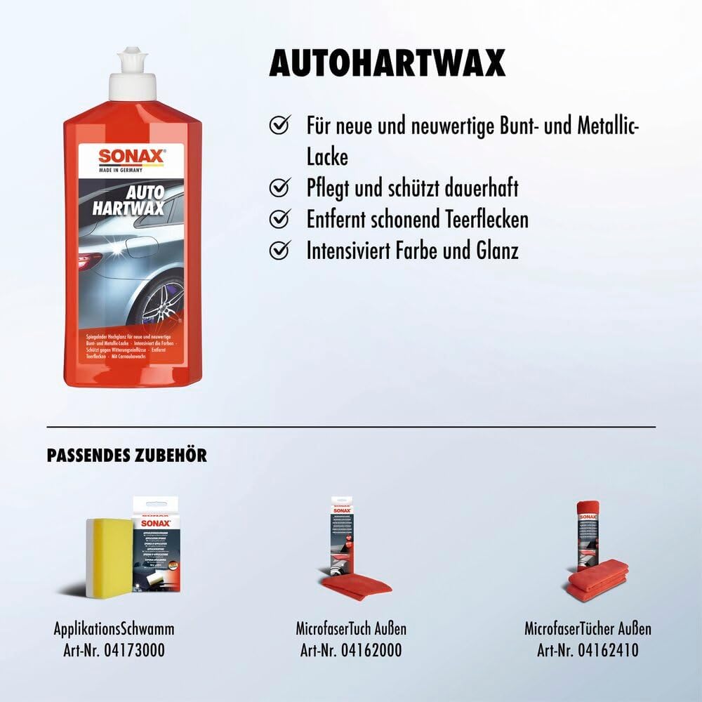 Thumbnail 2 de SONAX AutoHartWax (500 ml) flüssig – Carnaúba-Wachs für neue und neuwertige Bunt- und Metallic-Lacke, Art-Nr. 03012000
