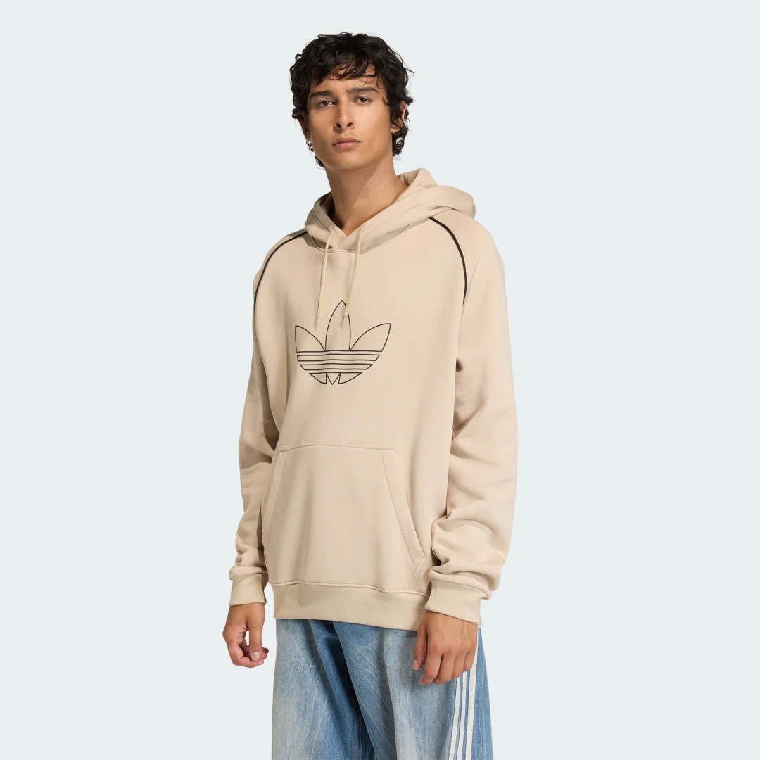 Detalle de Sudadera con capucha SST de Adidas — estilo básico y versátil en beige