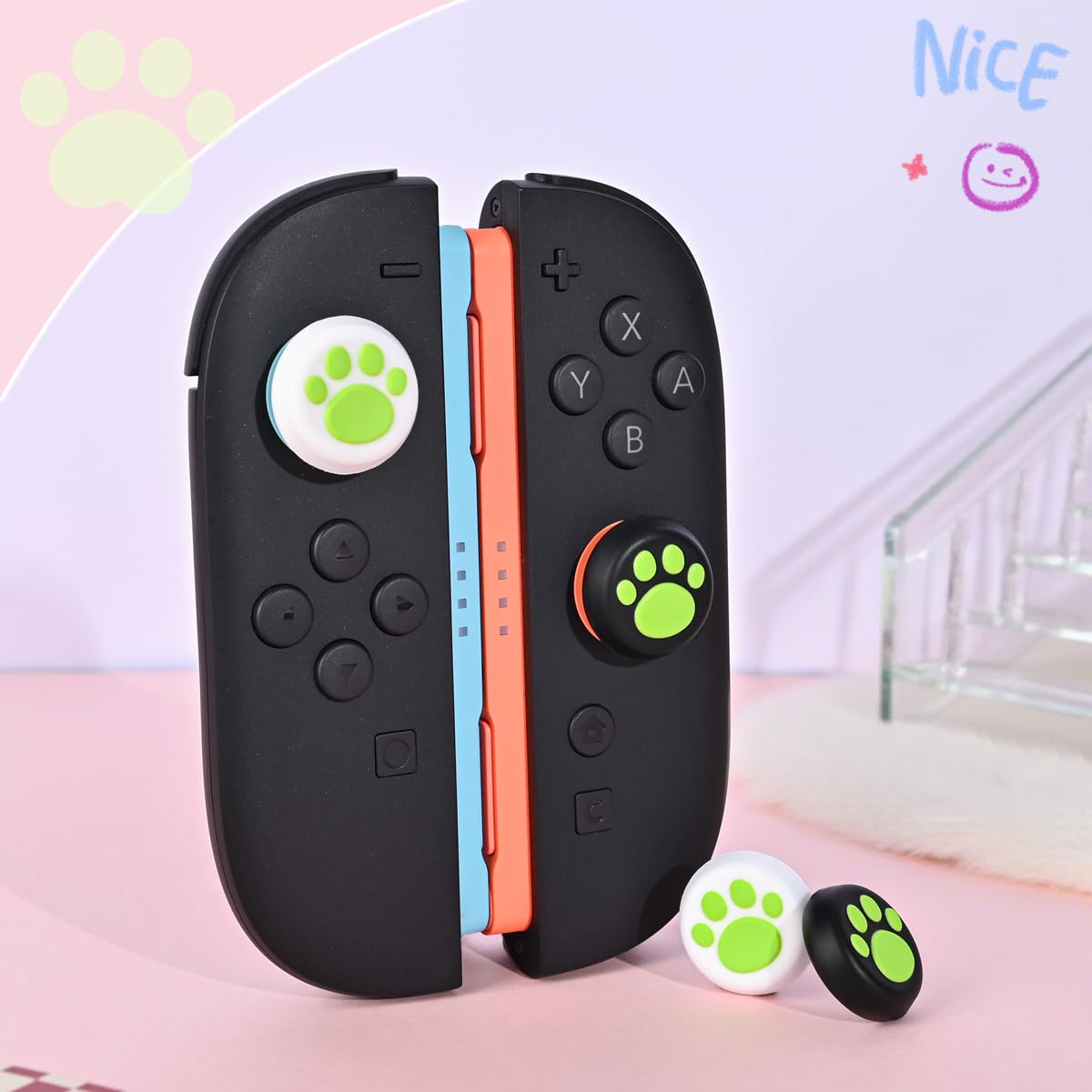Thumbnail 2 de DLseego Cat Paw Thumb Grip Caps for Switch 2 – 4-Pack