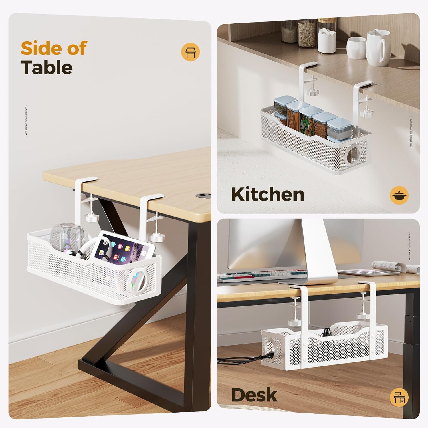 Thumbnail 6 de Cinati Under Desk Cable Management Tray 1pc