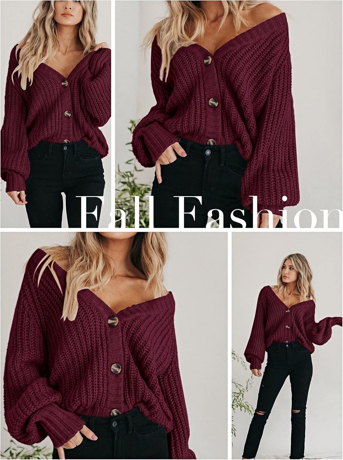 Thumbnail 3 de PRETTYGARDEN Women's Chunky Knit Open Front Cardigan