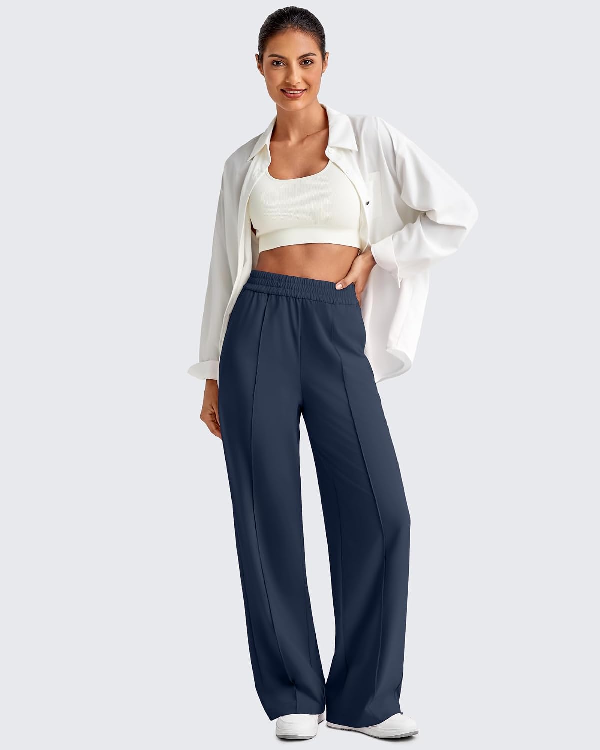 Detalle de G4Free Wide-Leg Pants in Chillwhisp Fabric