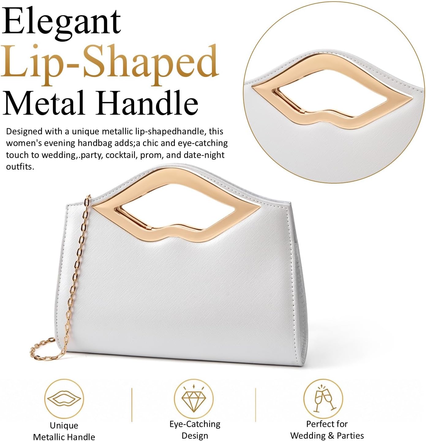 Detalle 2 de DETARA Evening Clutch in Patent Leather