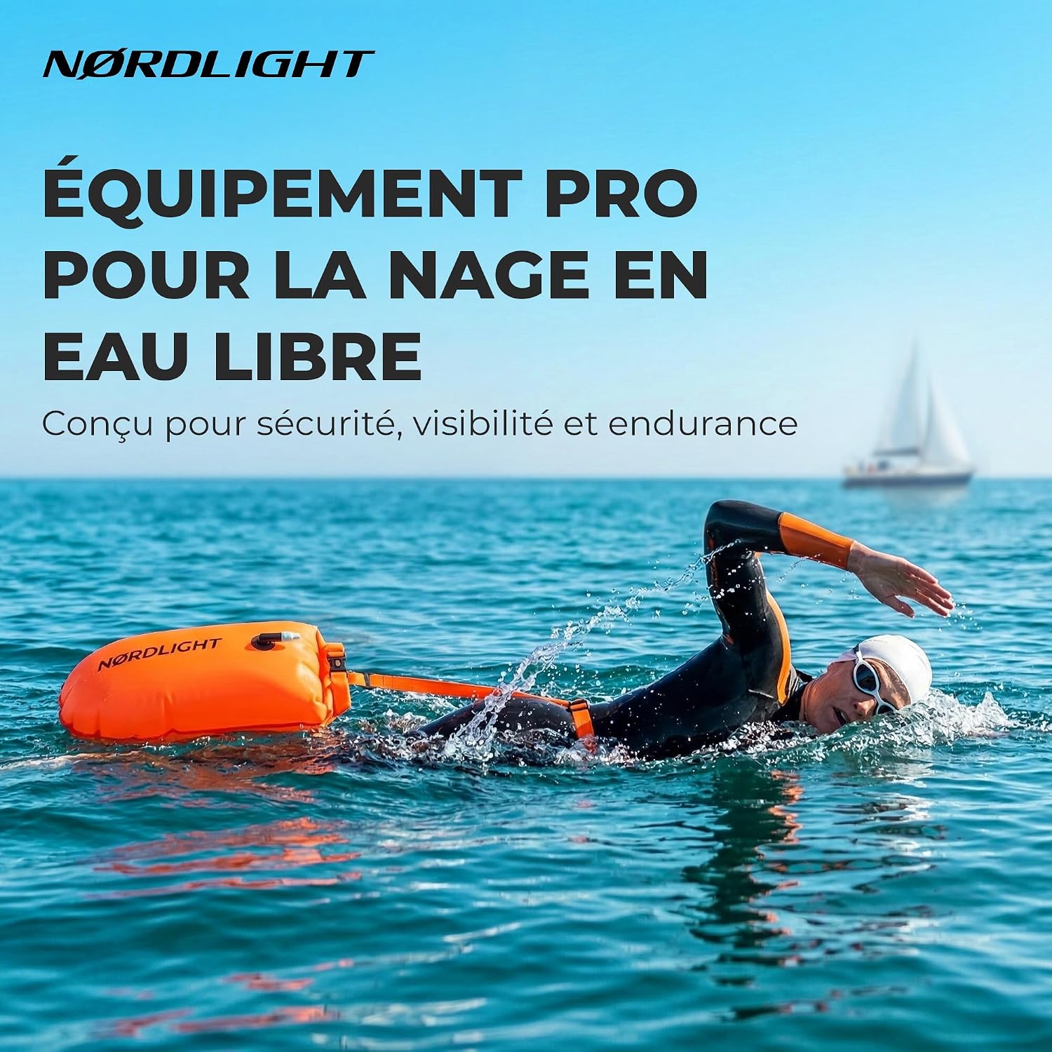 Detalle 2 de Nordlight Bouée de Natation Nage Eau Libre – Pull Buoy avec Sac Étanche Dry Bag