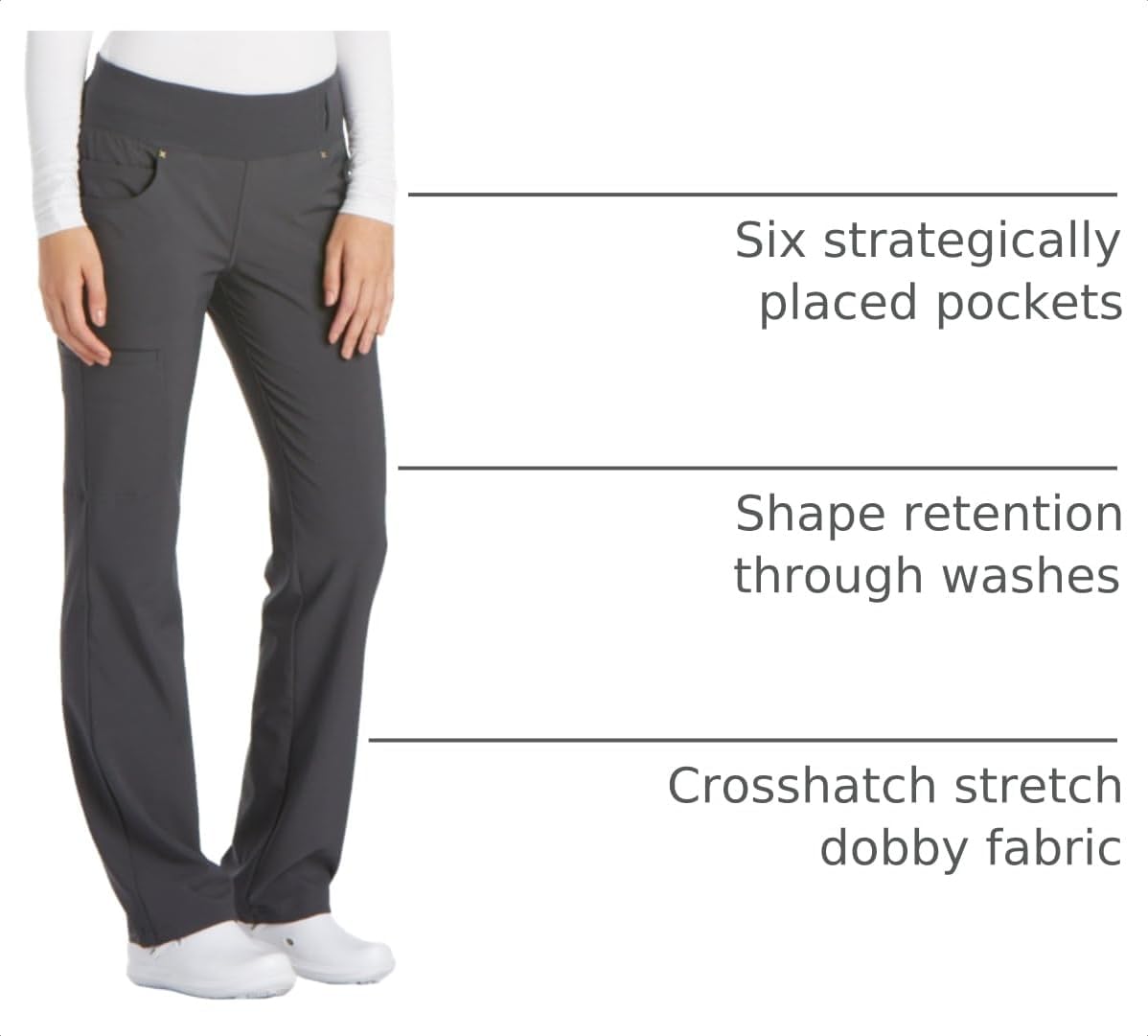 Detalle 2 de Cherokee Iflex Women's Straight-Leg Scrub Pants, 6 Pockets, 360° Stretch