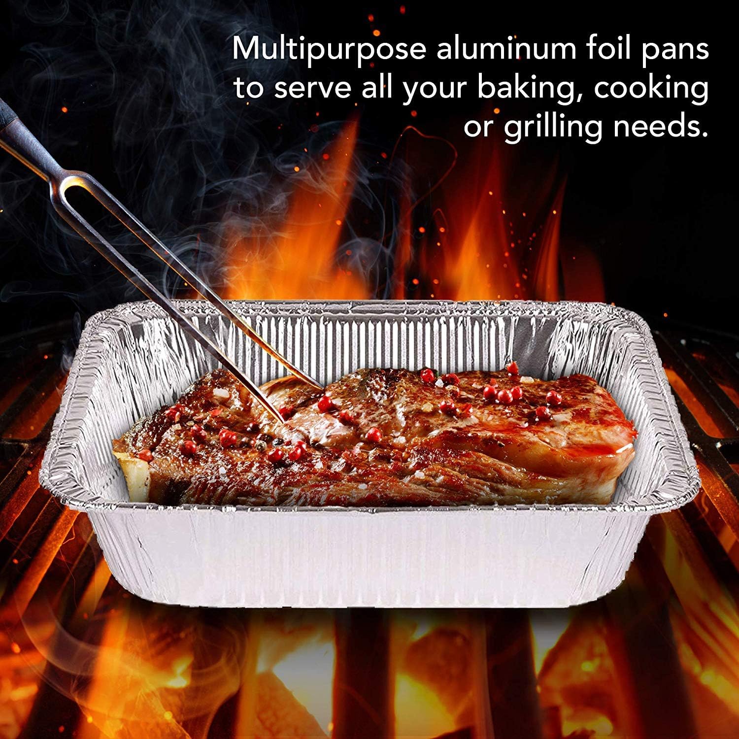 Detalle de Stock Your Home 9x13 Aluminum Pans (20 Pack) — Disposable, Recyclable Half Size Steam Table Trays
