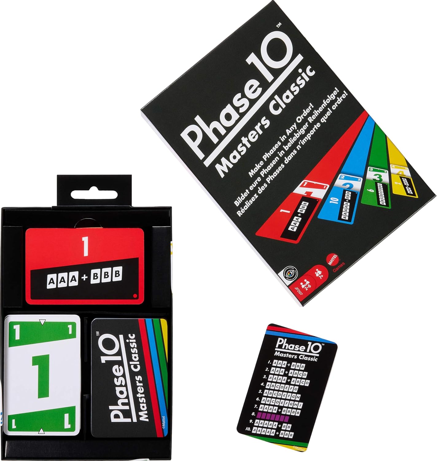 Thumbnail 4 de Phase 10 Masters Classic — Jeu de cartes familial (60 cartes) par Mattel Games