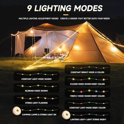 Thumbnail 2 de Nacvo Camping String Lights 10M/100LED with USB Rechargeable Fairy Lights