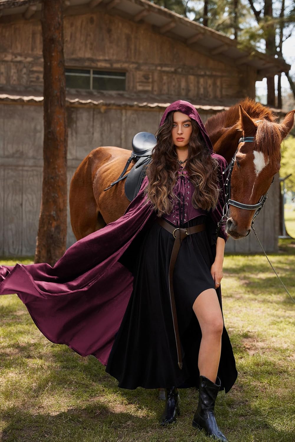 Thumbnail 5 de SCARLET DARKNESS Cape Renaissance maxi velours 1m80