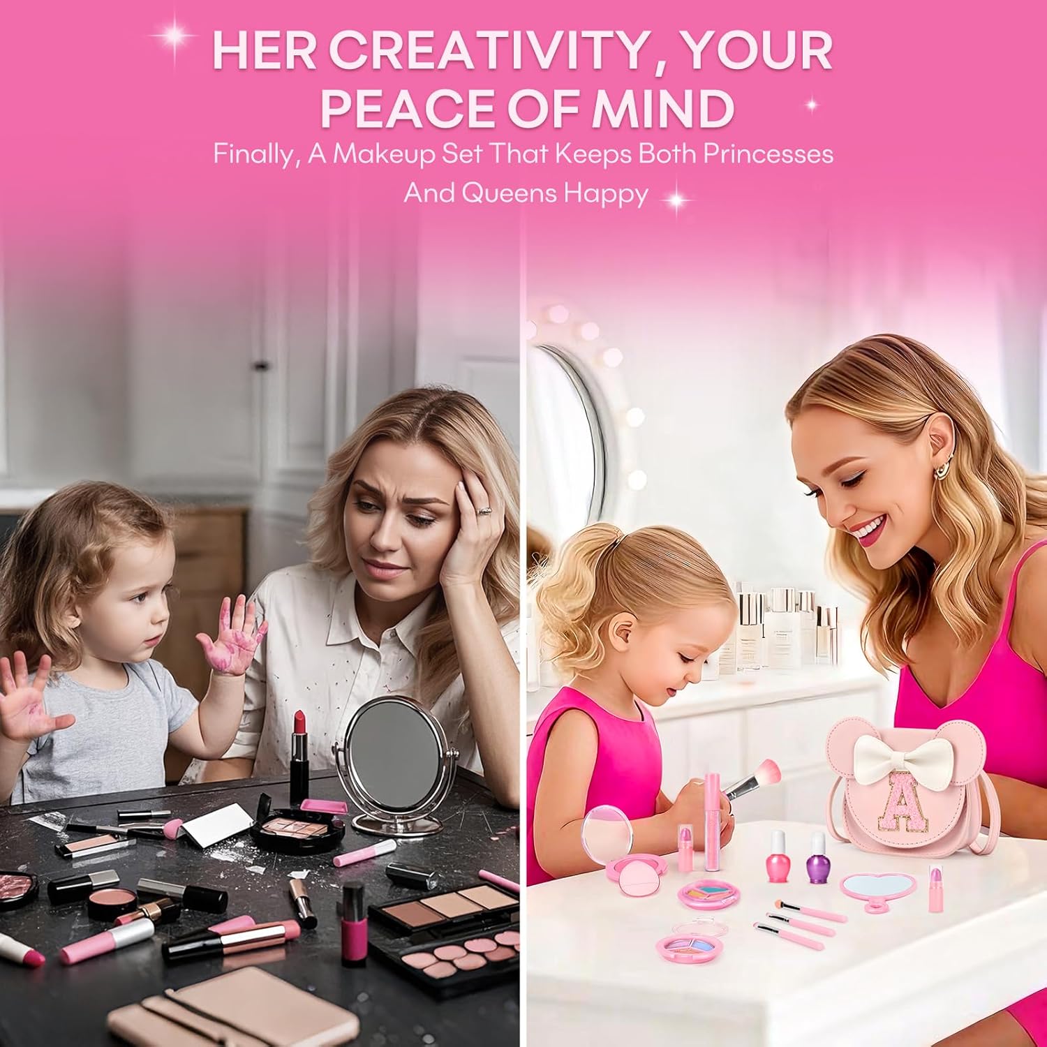 Thumbnail 4 de Kids Makeup Kit for Girls (15 Pcs) — Real Washable, Non-Toxic Set with Mini Mouse Ear Purse
