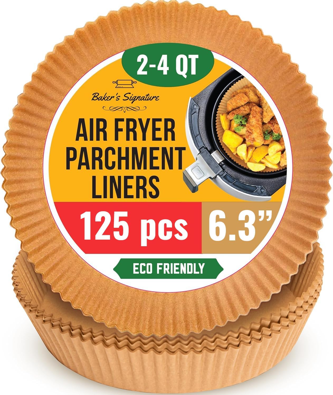 Detalle de Round Air Fryer Liners, 6.3-Inch