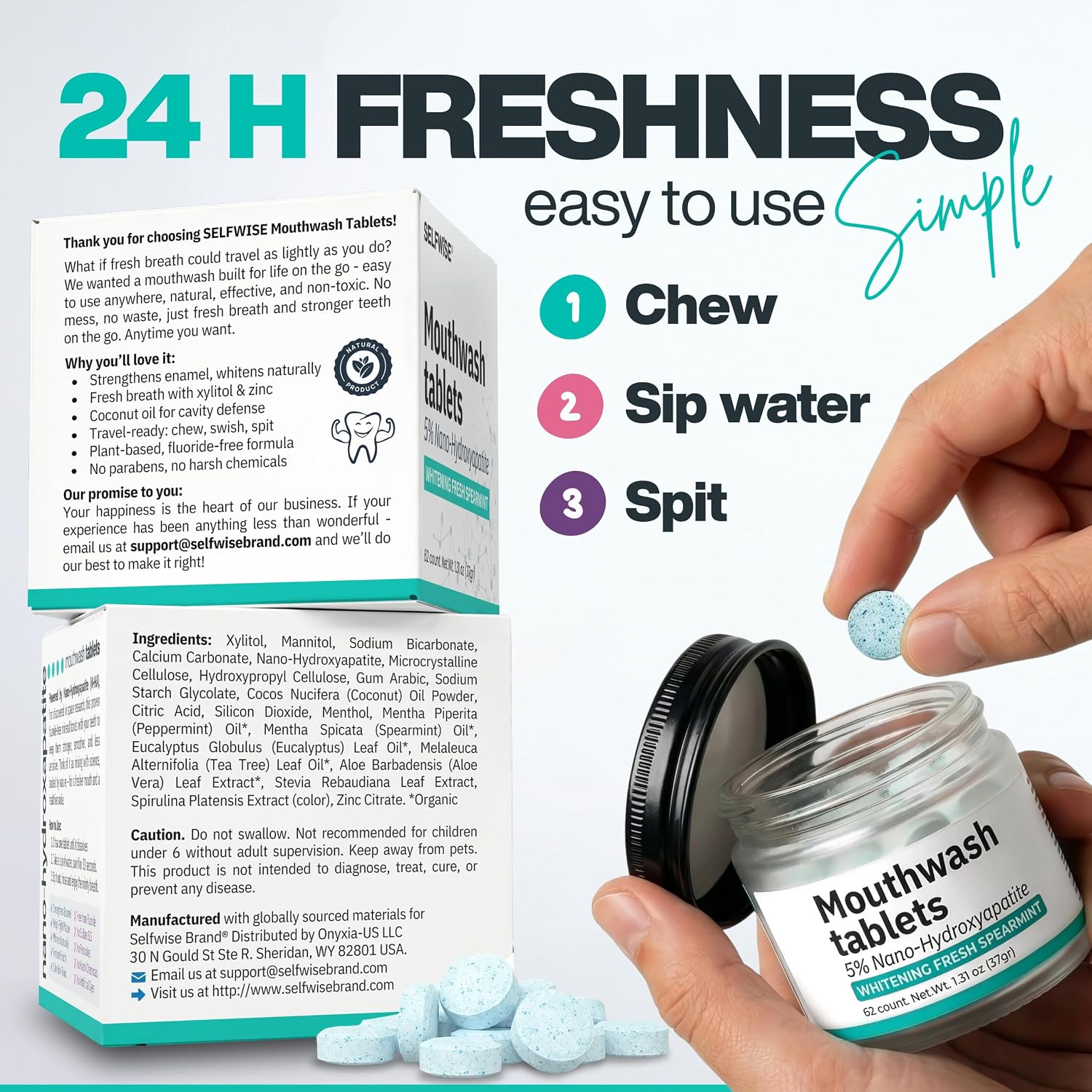 Detalle 2 de Mouthwash Tablets with Nano-Hydroxyapatite