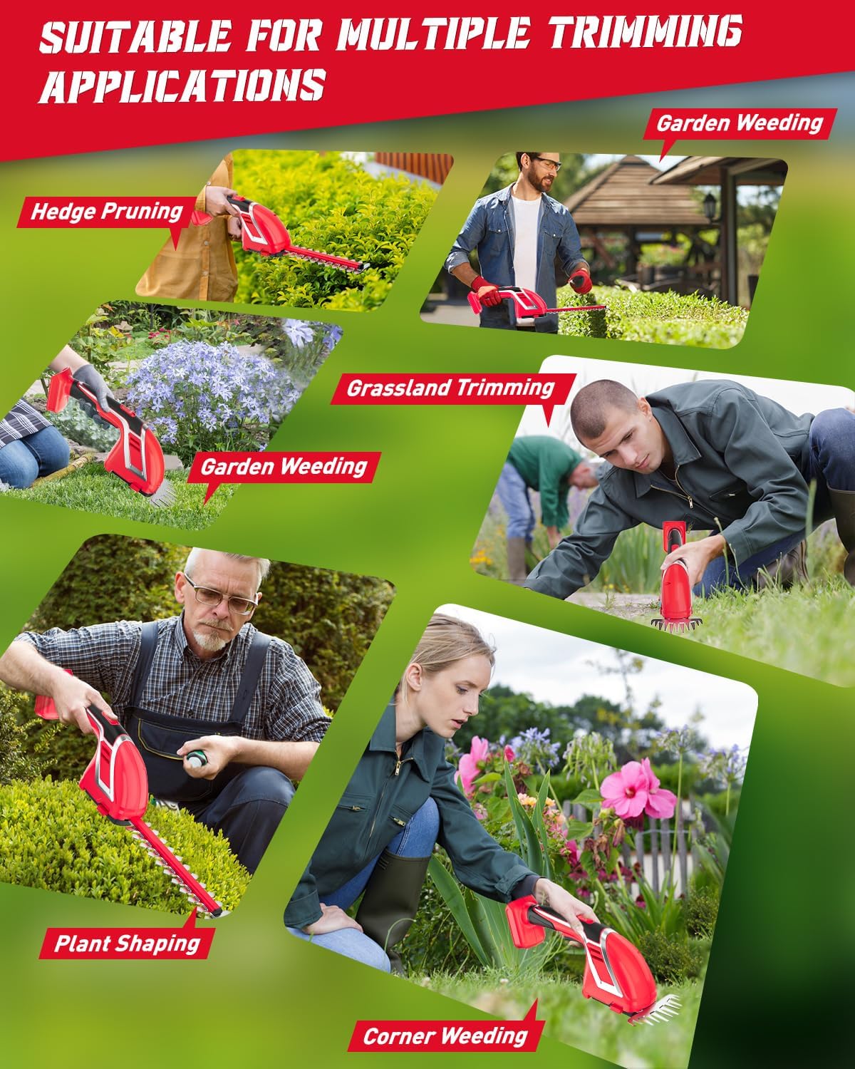 Thumbnail 5 de Rozlchar Cordless Hedge Trimmer and Grass Shears, 7.87-inch